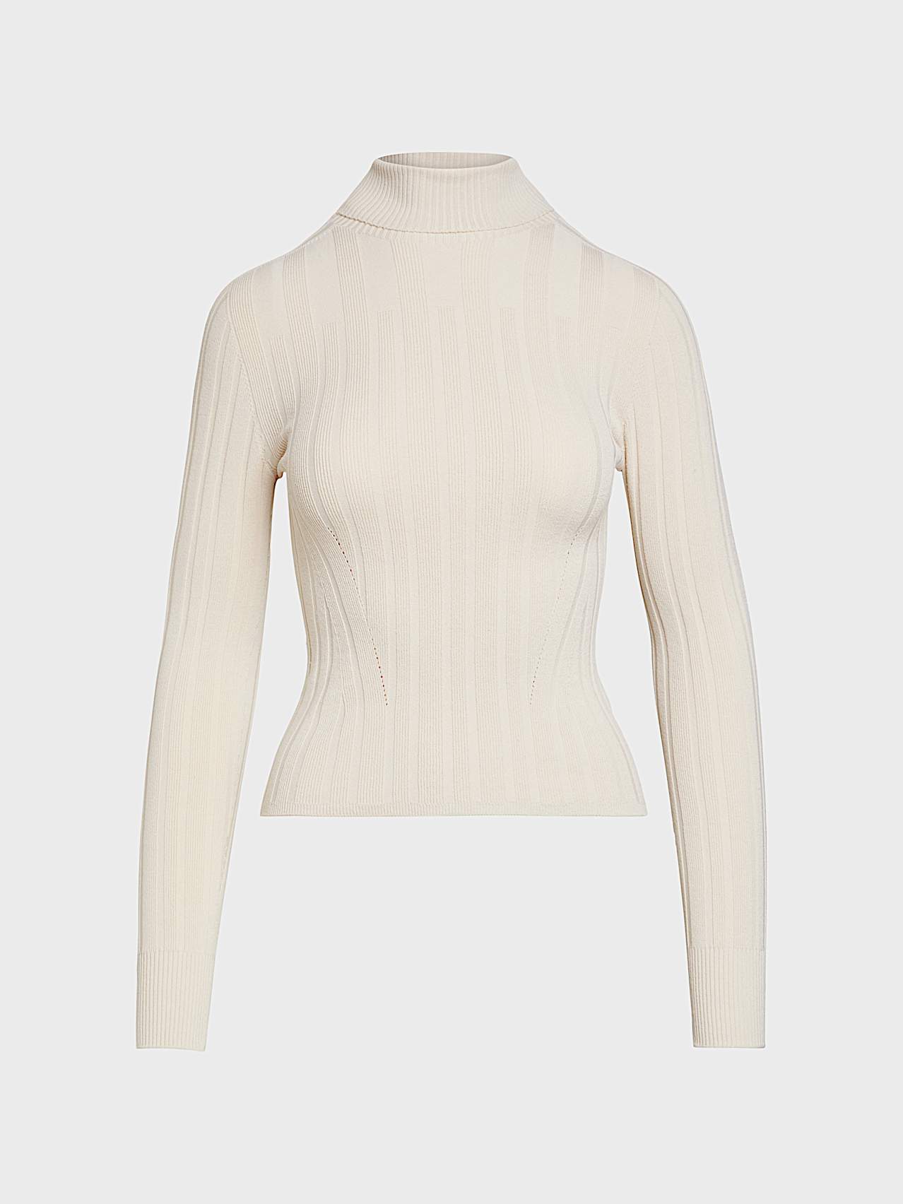 AlphaTauri | FEAPEL V1.Y10.02 | 3D-Strickpullover mit Rollkragen in Stone für Damen