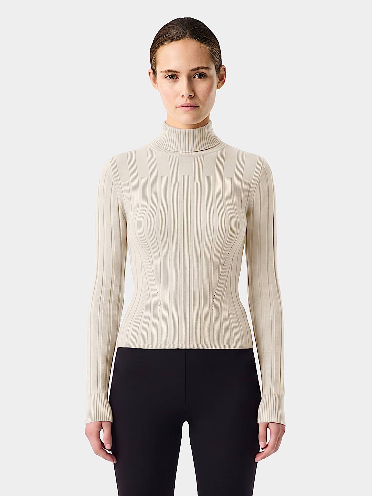 AlphaTauri | FEAPEL V1.Y10.02 | Pull en maille 3D à col roulé in Stone for Femme
