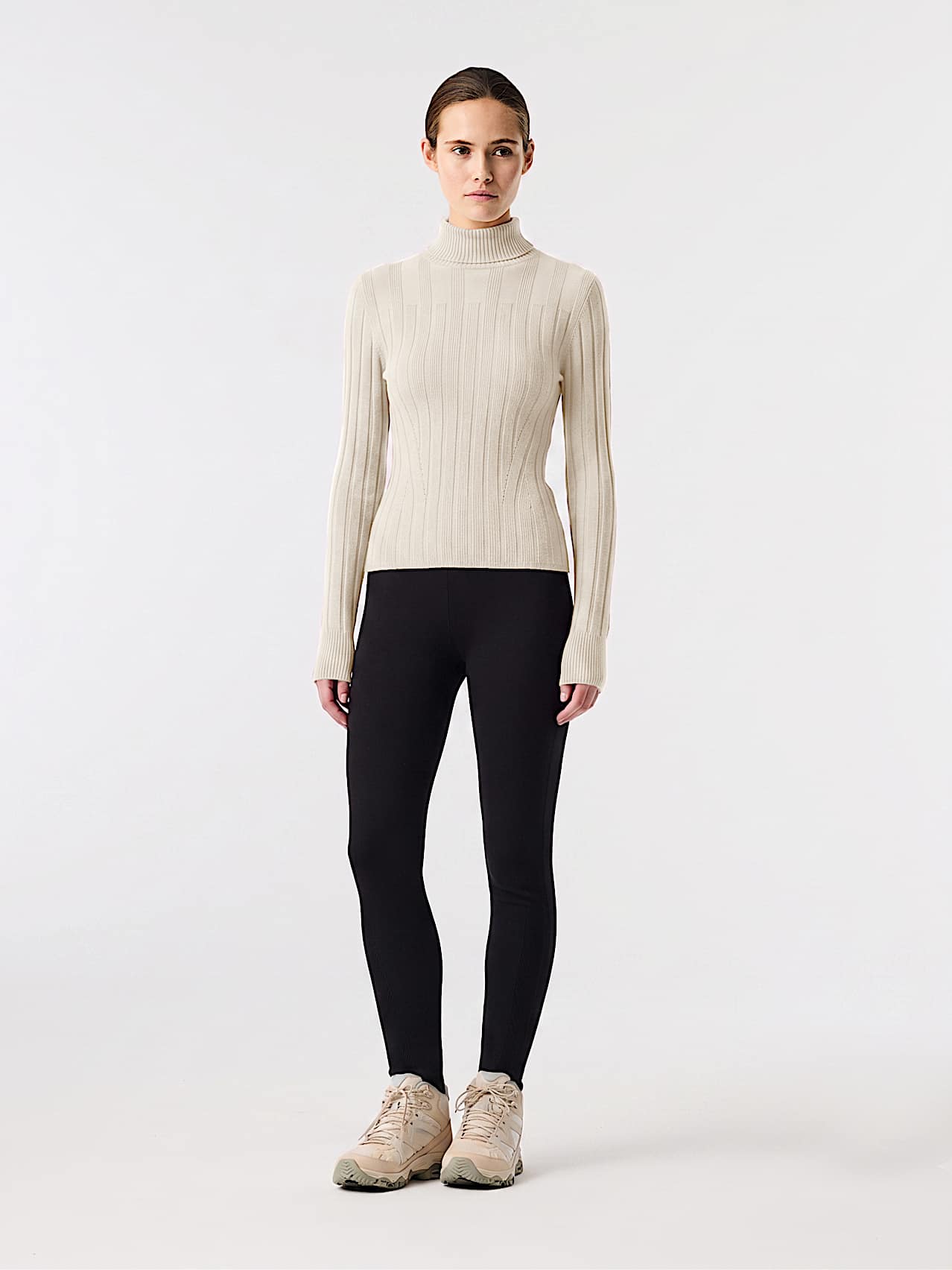 AlphaTauri | FEAPEL V1.Y10.02 | 3D-Strickpullover mit Rollkragen in Stone für Damen