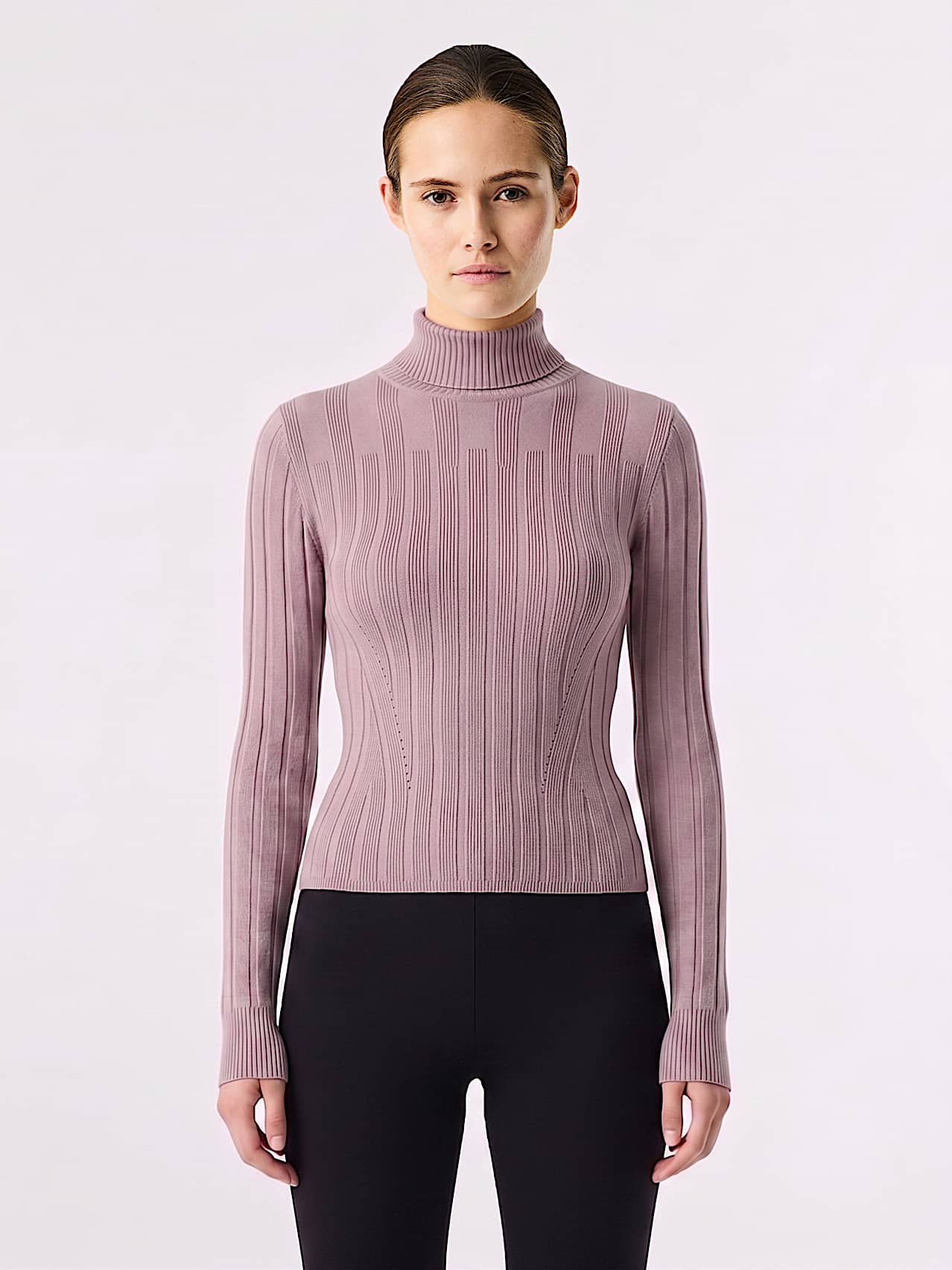 AlphaTauri | FEAPEL V1.Y10.02 | Turtleneck 3D Knit Sweater in Dark Rosewood for Women
