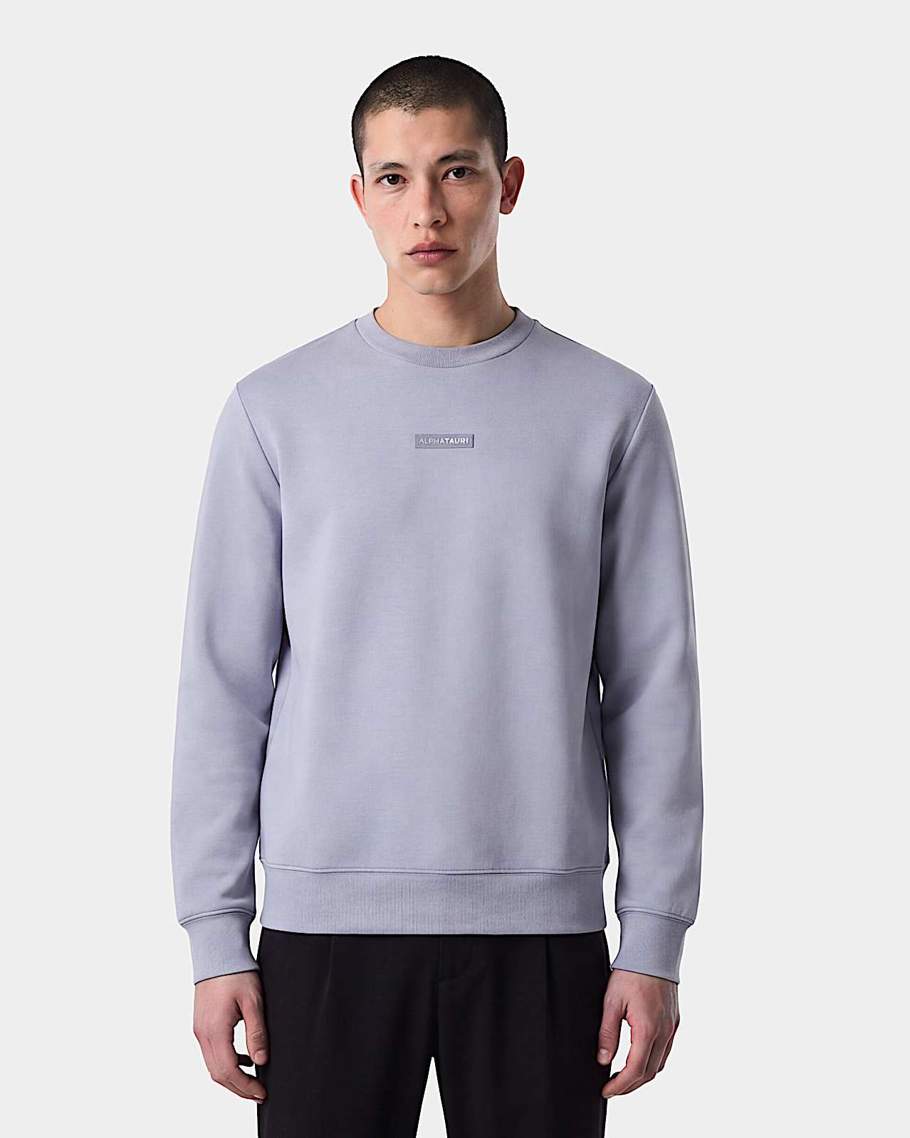 AlphaTauri | SAURIS V1.Y10.02 | Unisex Interlock Jersey Sweater in Grey Blue for Unisex