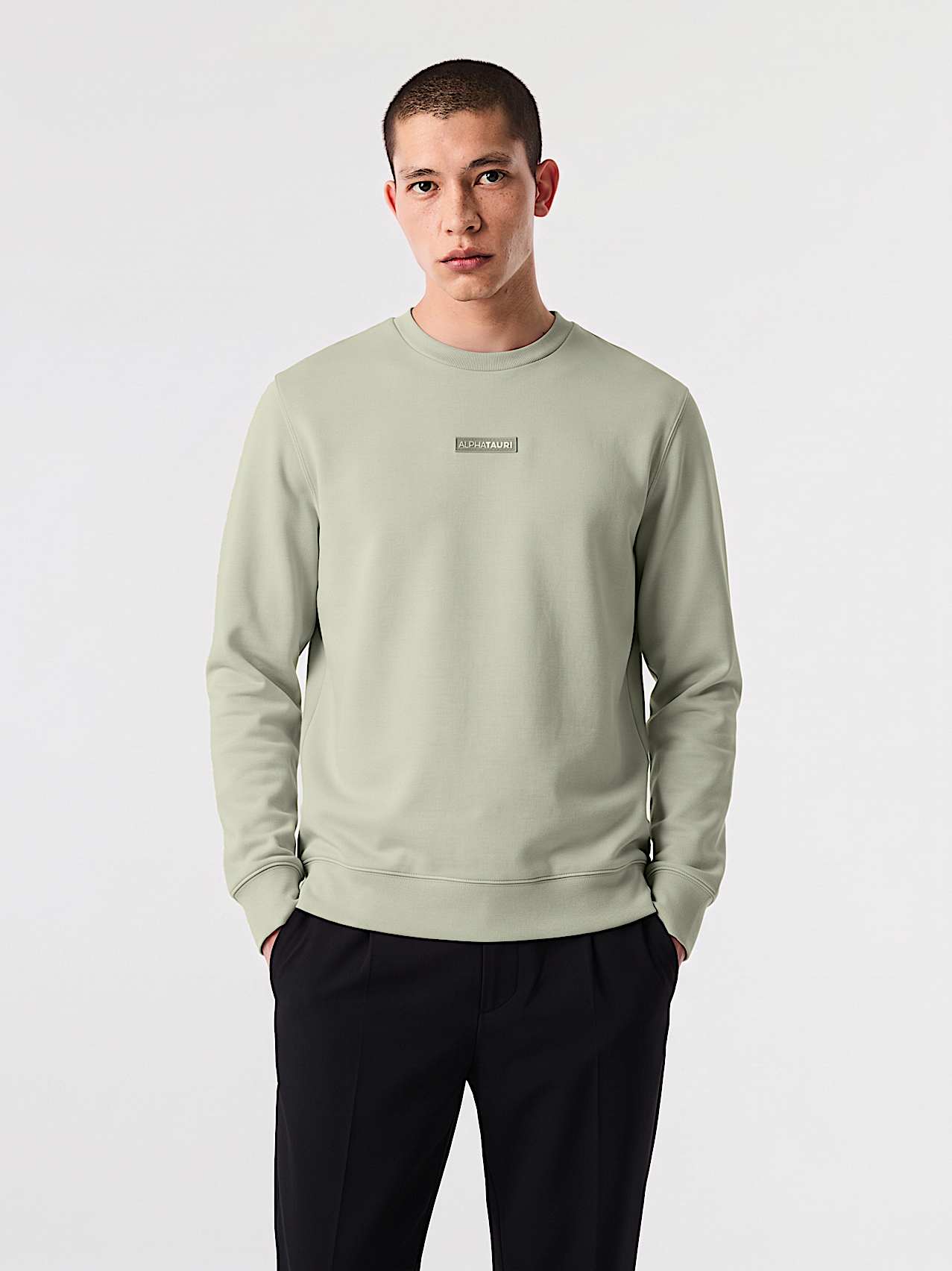 AlphaTauri | SAURIS V1.Y10.02 | Unisex Interlock Jersey Sweater in Dark Sage for Unisex