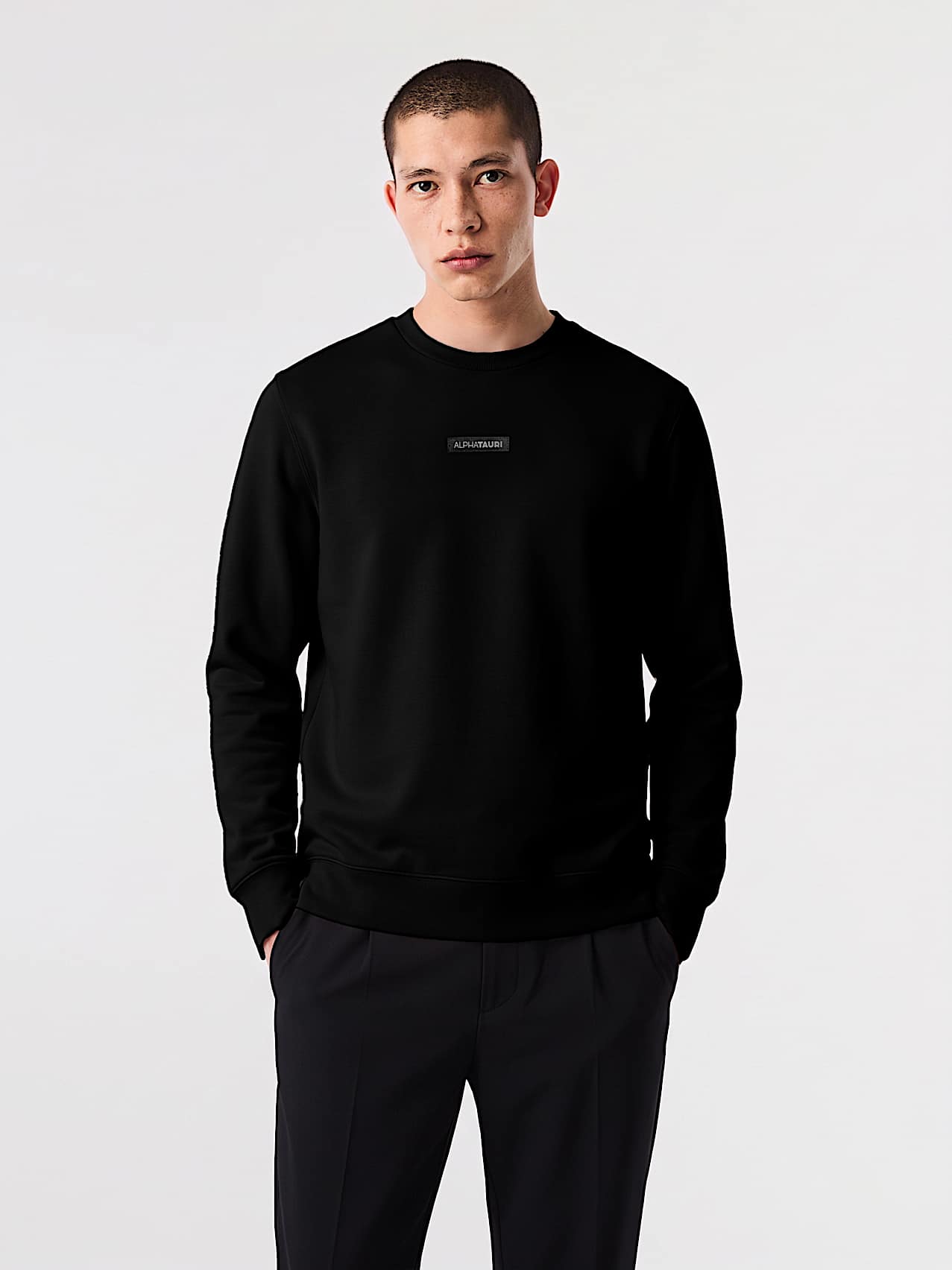AlphaTauri | SAURIS V1.Y10.02 | Unisex Interlock Jersey Sweater in Black for Unisex