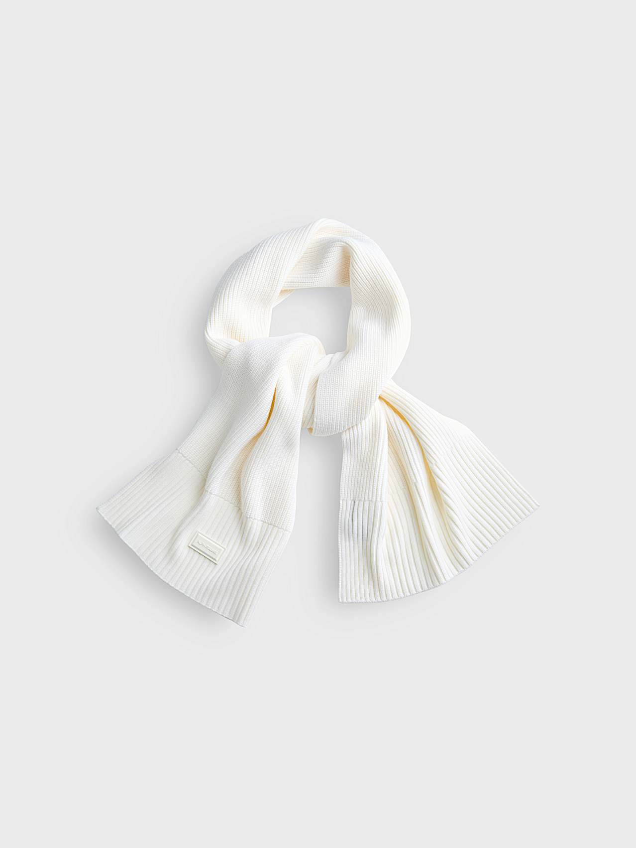 AlphaTauri | AMIENS V1.Y10.02 | Chunky Knit Wool Scarf in Weiß für Unisex