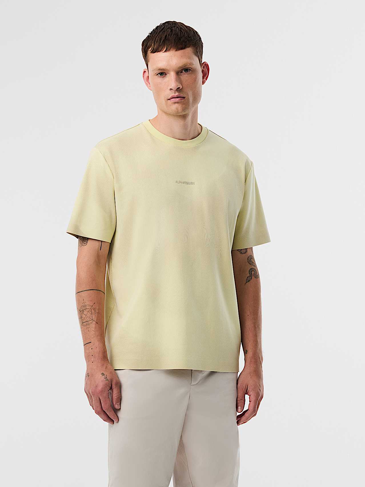 AlphaTauri | JANPO V2.Y10.01 | T-Shirt mit Aufdruck-Design in AOP stone / lime light für Herren