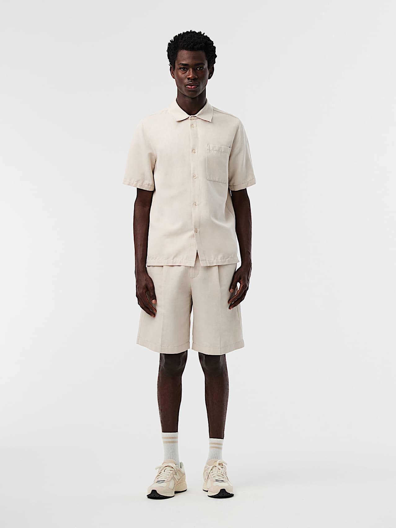 AlphaTauri | PINO V1.Y10.01 | Pantaloncini in misto lino e cotone in Stone for Uomo