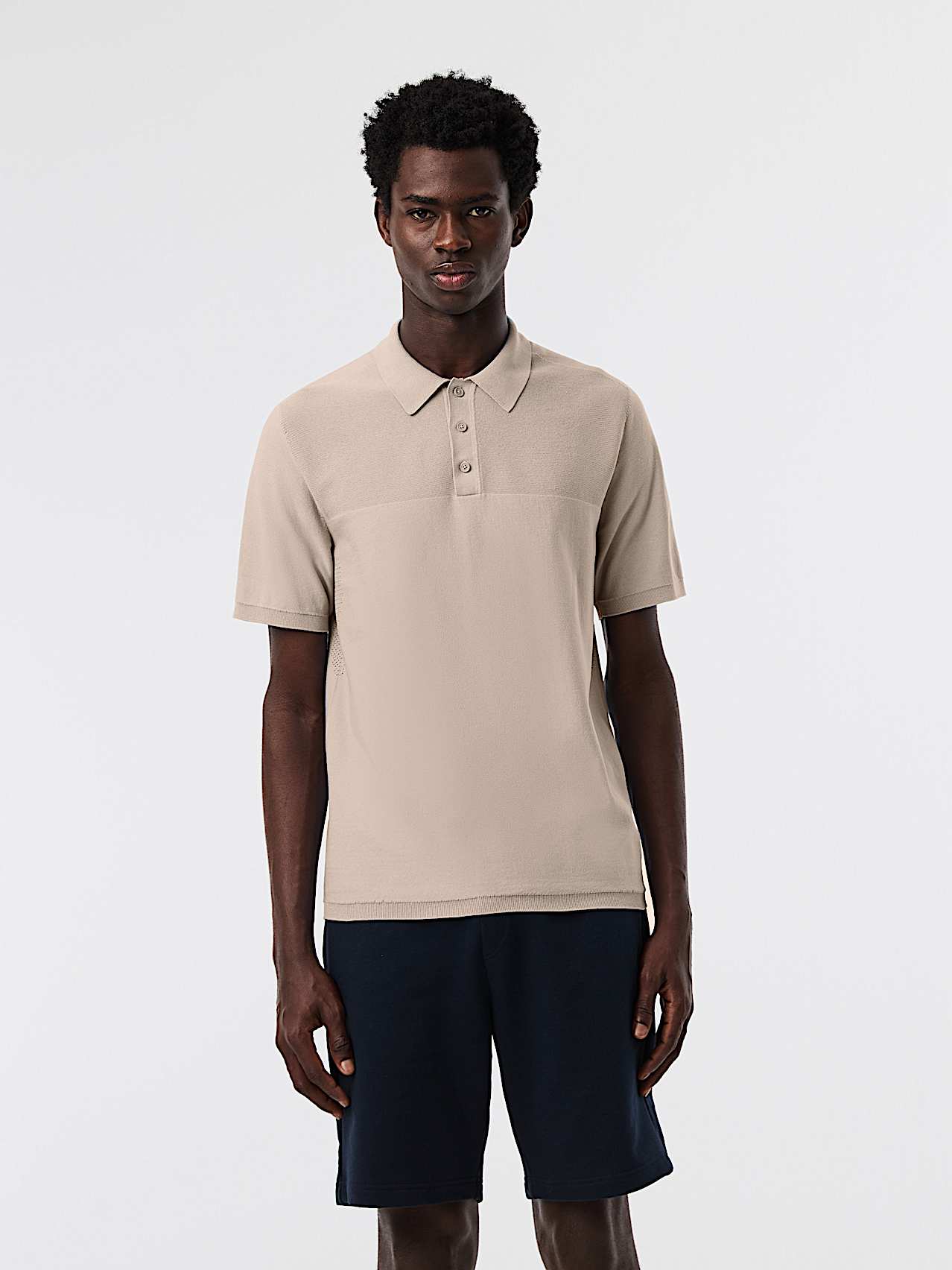 AlphaTauri | FENZI V2.Y10.01 | 3D Performance Knit Polo Shirt in Dune for Hombre