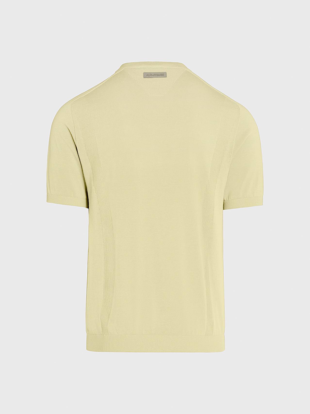 AlphaTauri | FINO V1.Y10.01 | T-shirt en maille 3D en mélange coton-lin in Lime Light for Homme