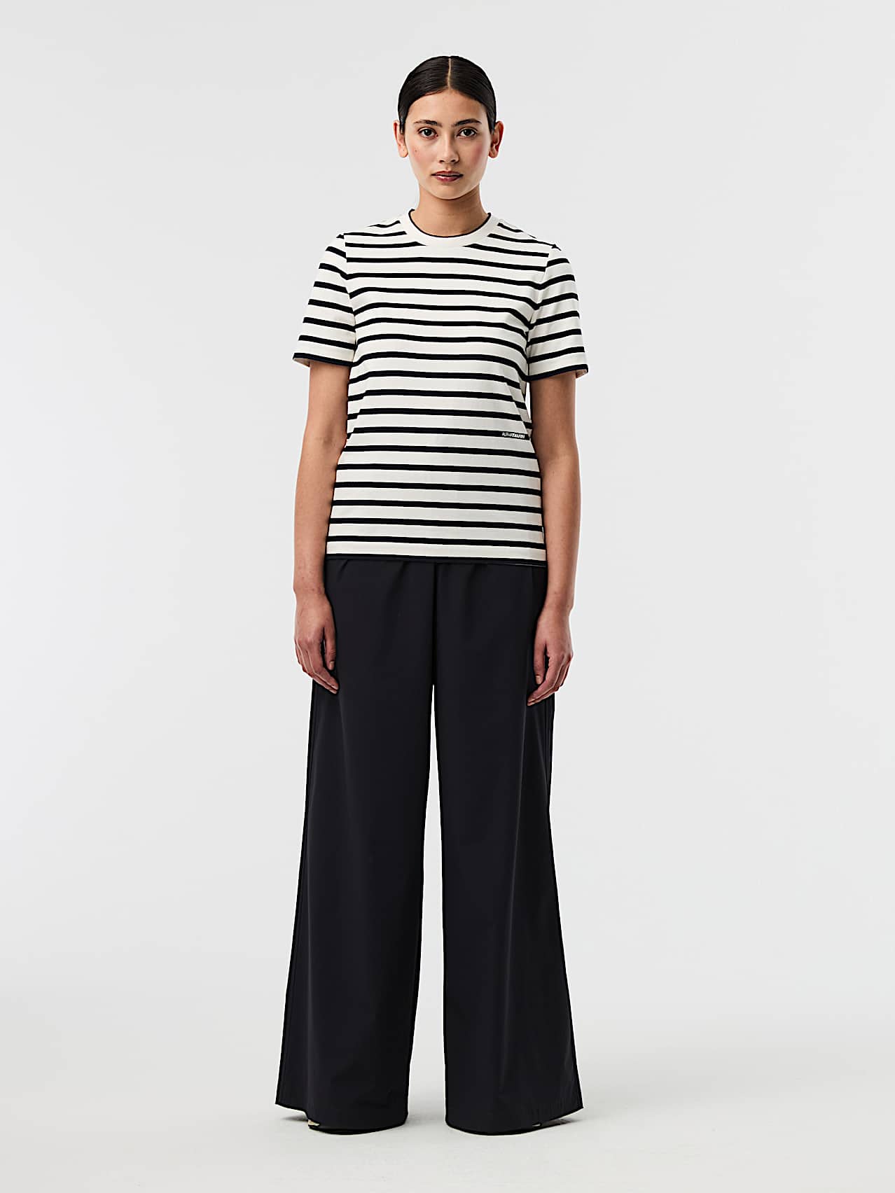 AlphaTauri | JALI V1.Y10.01 | Maglietta a righe in cotone biologico in White / Dark Navy for Donna