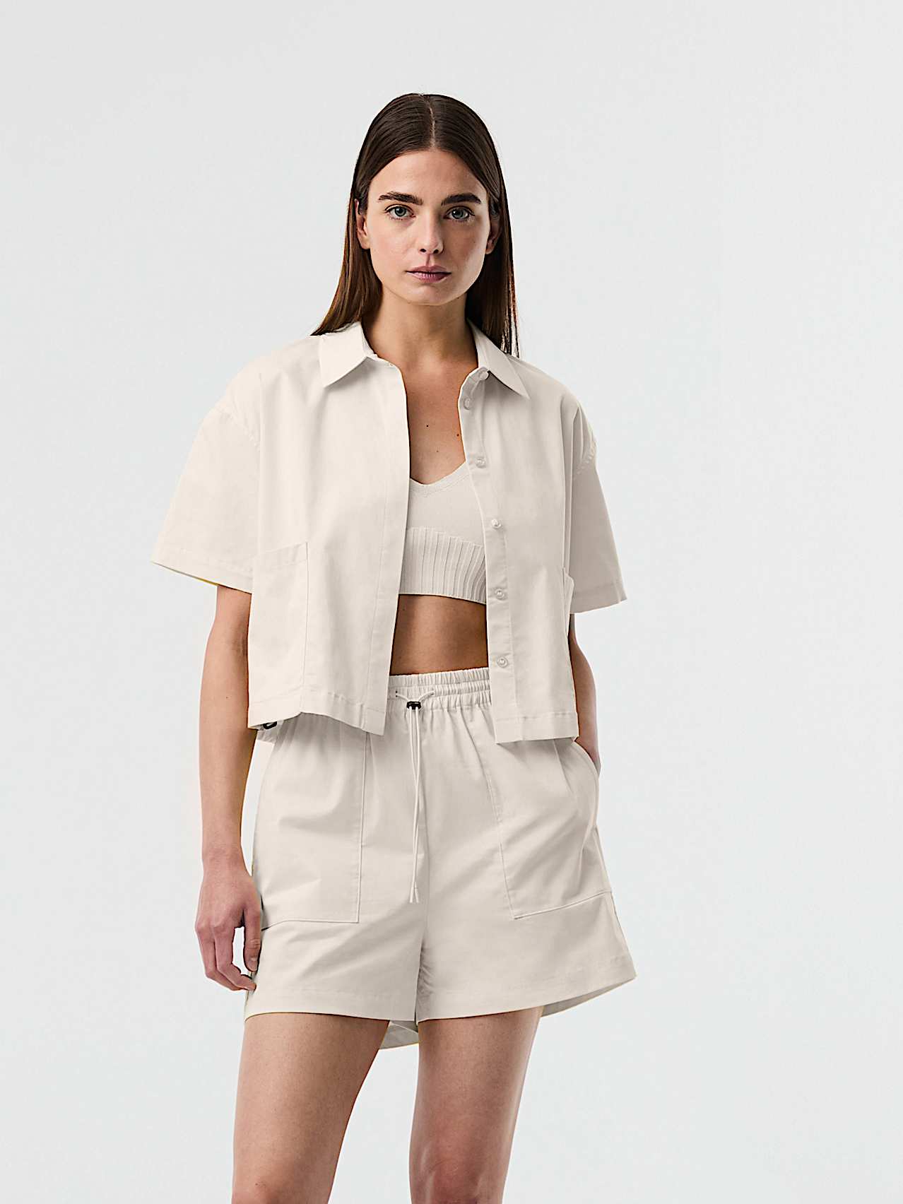 AlphaTauri | WANNA V1.Y10.01 | Blusa de manga corta en algodón orgánico in Stone for Mujer