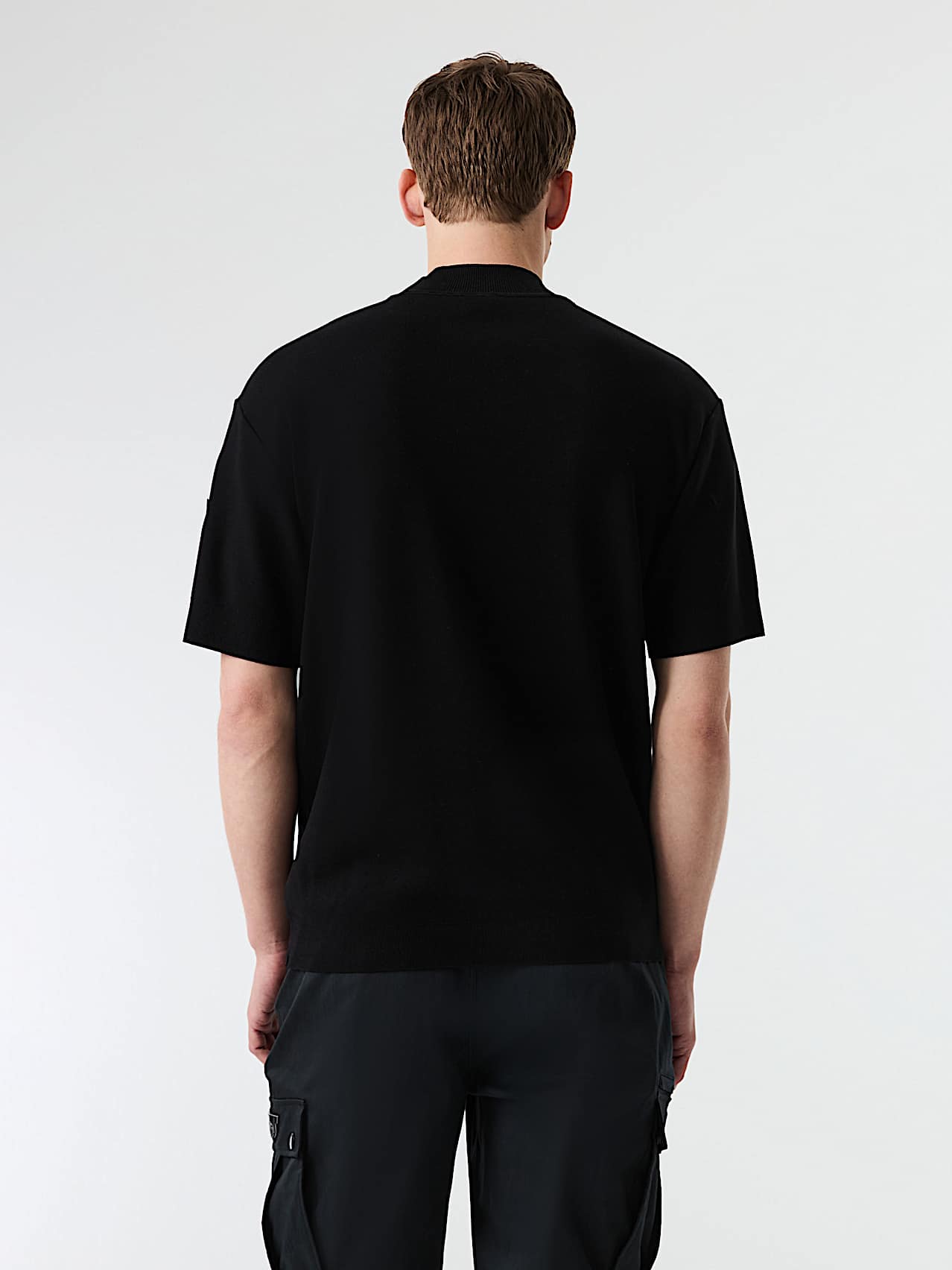 AlphaTauri | SAAMO V1.Y9.01 | T-Shirt aus Baumwolle mit Interlock-Struktur in Schwarz für Herren