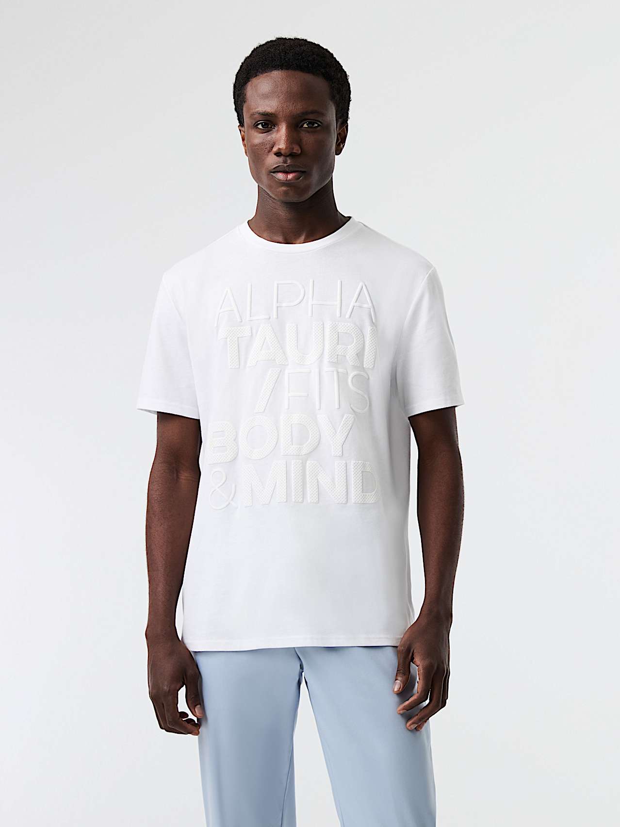 AlphaTauri | JUMMI V1.Y9.01 | T-shirt en coton biologique à logo in Blanc for Homme