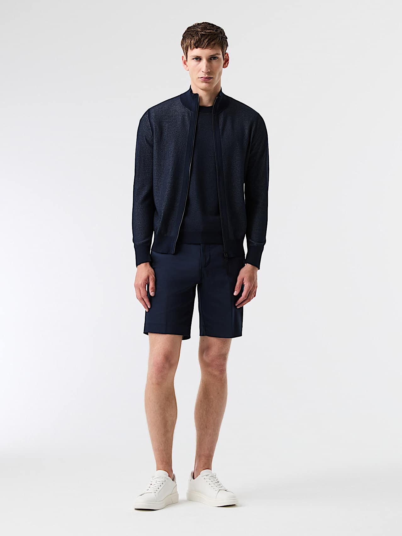 AlphaTauri | FAWAN V1.Y9.01 | Giacca in maglia di cotone e lyocell in Blu Marino for Uomo