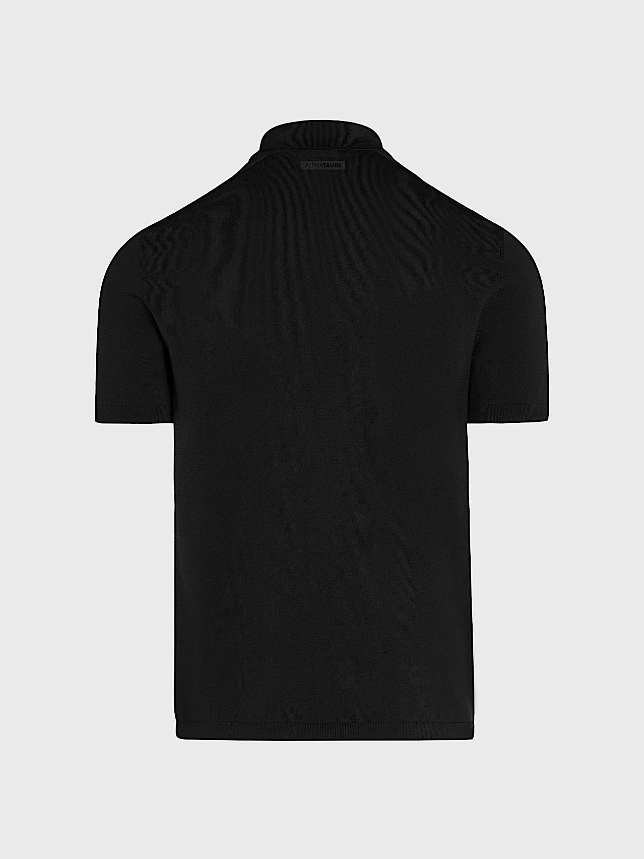 AlphaTauri | FANZO V1.Y10.01 | Performance Knit Polo Shirt in Black for Uomo