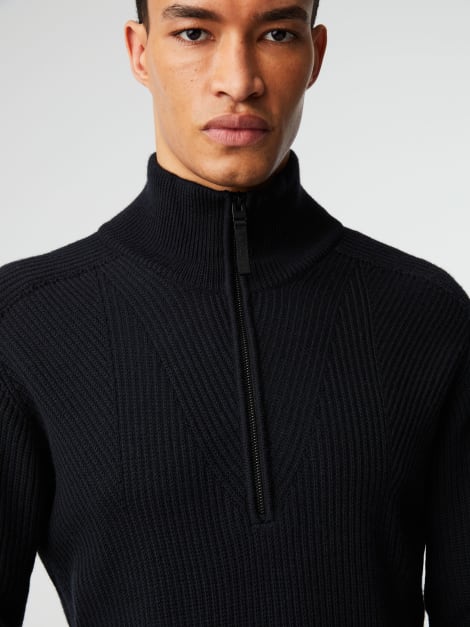 入荷now 買えない Seamless 3D Black | V1.Y8.02 FINTO | Sweater Half-Zip Knit トップス