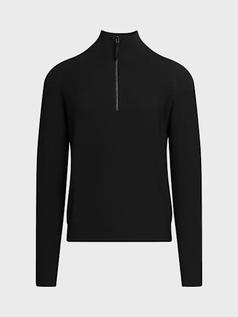 Men's Seamless 3D Knit Half-Zip Sweater FROST V2.Y10.02 Black