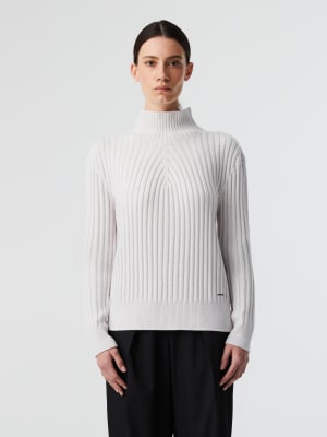 Seamless 3D Knit Mockneck Sweater FORAS V1.Y8.02 Blue Grey AlphaTauri