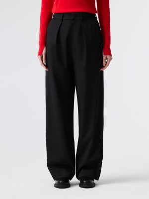 見事な PECRA | Pants Wide-Leg High-Waisted V1.Y8.01 Black | パンツ