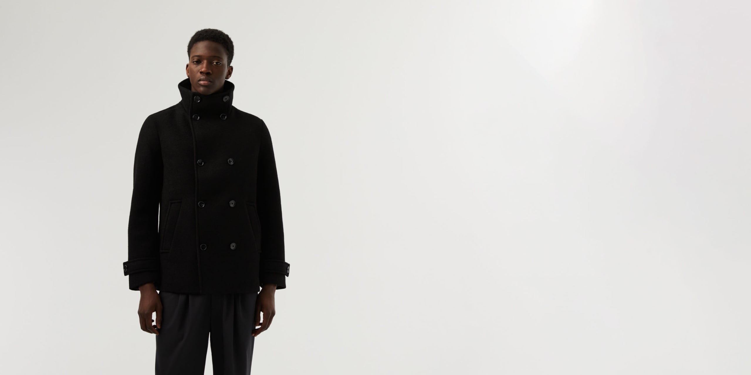 AlphaTauri | ORATA V2.Y6.02 | Bonded Wool Caban Jacket in Black for Men AlphaTauri | ORATA V2.Y6.02 | Bonded Wool Caban Jacket in Black for Men