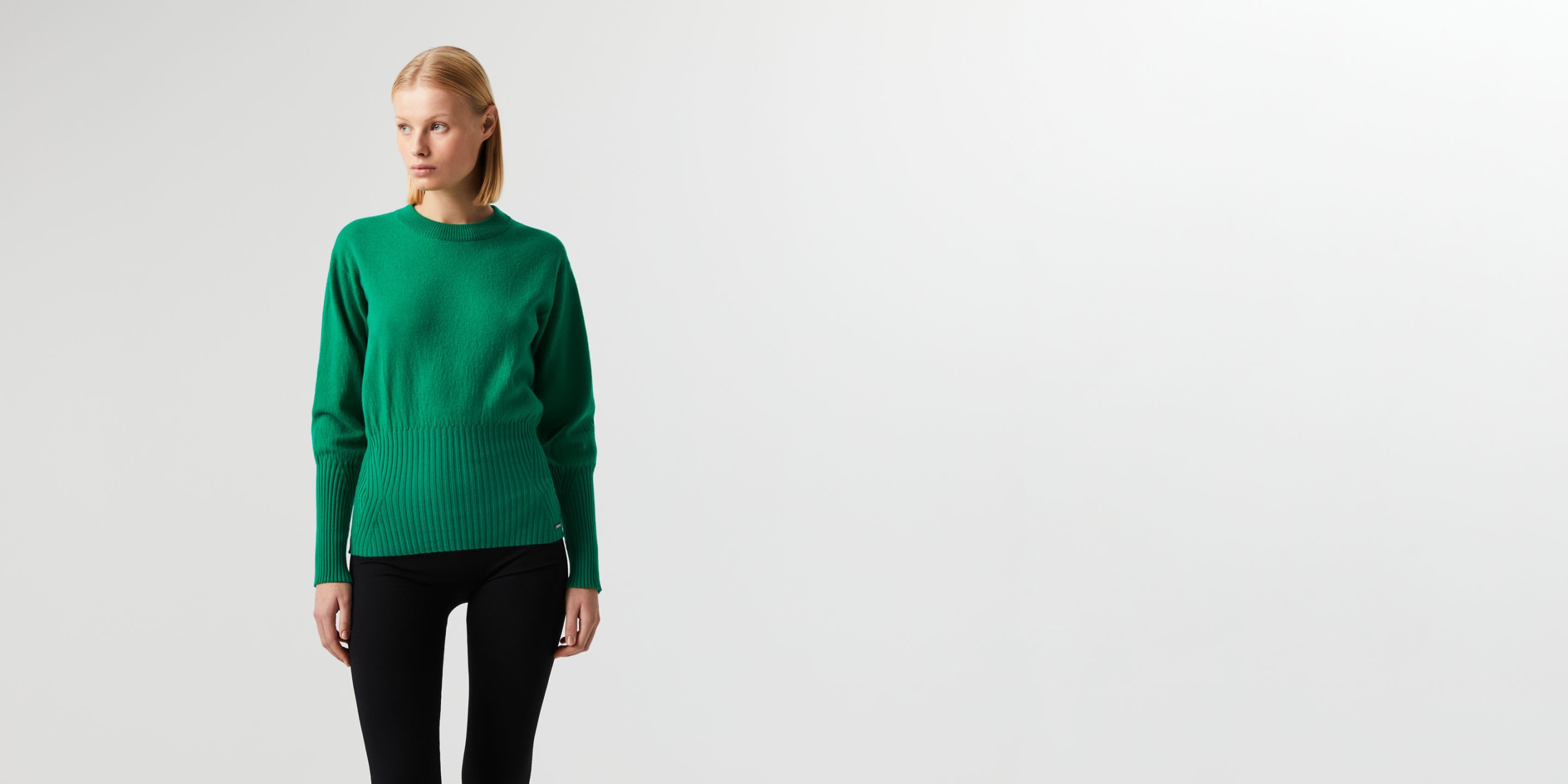 AlphaTauri | FRID V1.Y7.02 | Sweat-shirt en maille de laine mérinos feutrée in Vert for Femme AlphaTauri | FRID V1.Y7.02 | Sweat-shirt en maille de laine mérinos feutrée in Vert for Femme