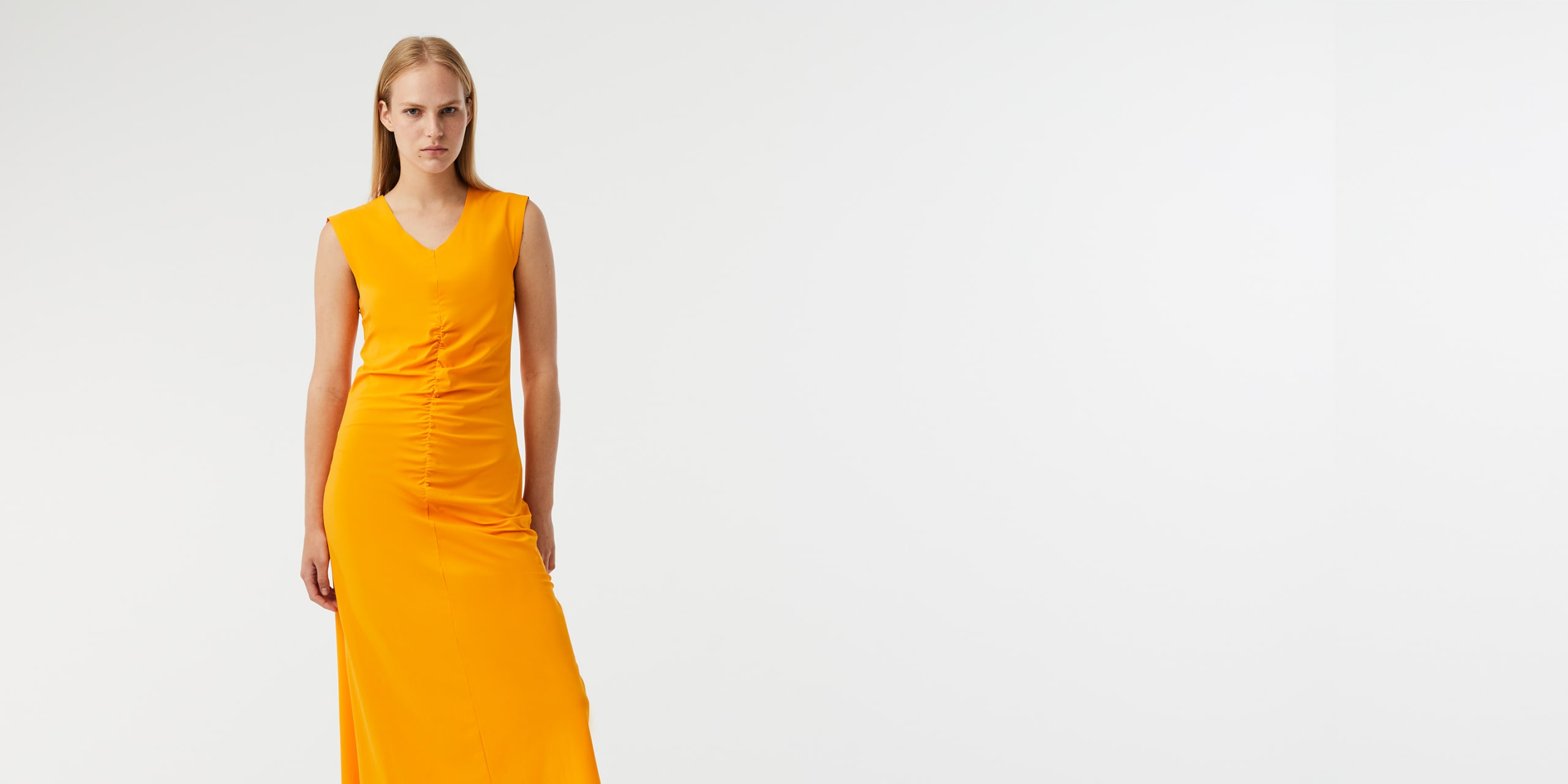 AlphaTauri | JEULAM V1.Y7.01 | Vestito in Power Stretch Jersey in Giallo Caldo for Donna AlphaTauri | JEULAM V1.Y7.01 | Vestito in Power Stretch Jersey in Giallo Caldo for Donna