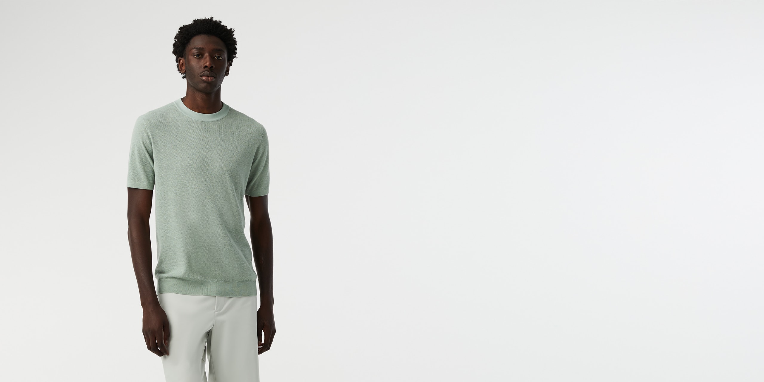 AlphaTauri | FECAS V2.Y8.01 | Seamless 3D Knit Cashmere-Coolmax® T-Shirt in Dusty Mint for Men