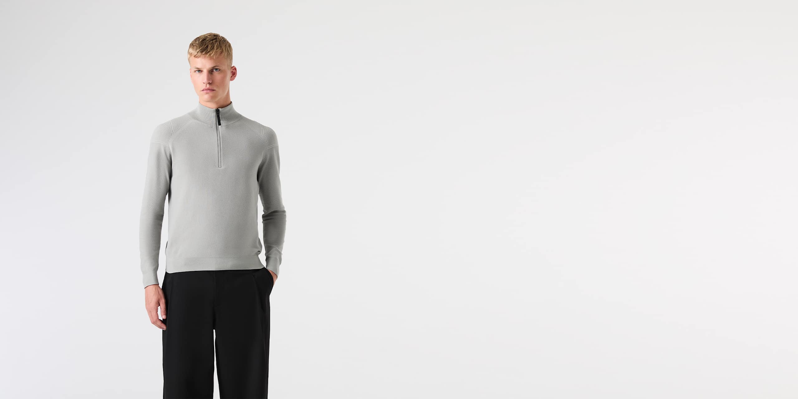 AlphaTauri | FROST V1.Y9.02 | Jersey de punto 3D sin costuras con media cremallera in Neutral Grey for Hombre