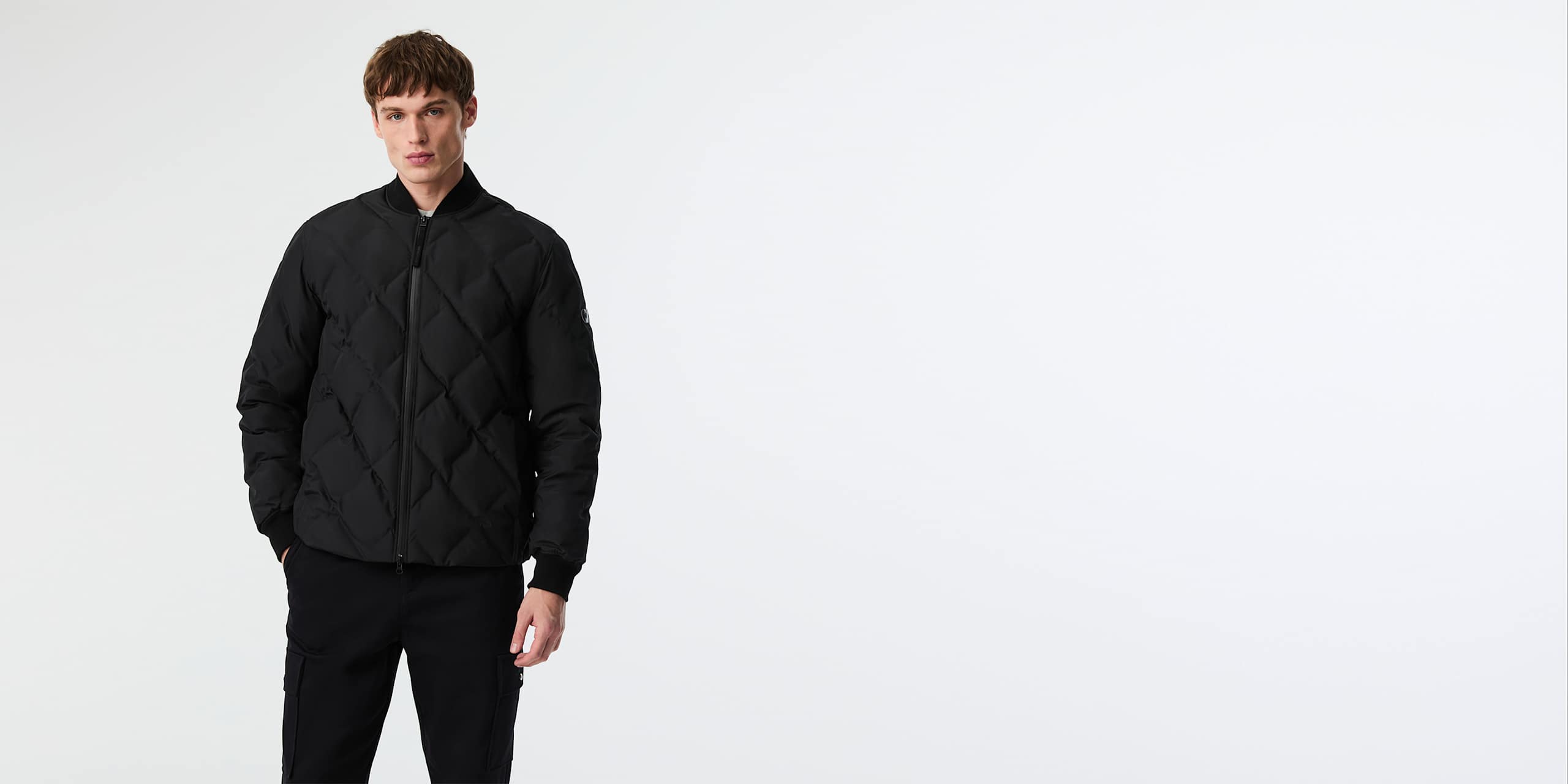 AlphaTauri | OCTAL V1.Y9.02 | Quilted Primaloft® Bomber Jacket in Black for Men AlphaTauri | OCTAL V1.Y9.02 | Quilted Primaloft® Bomber Jacket in Black for Men