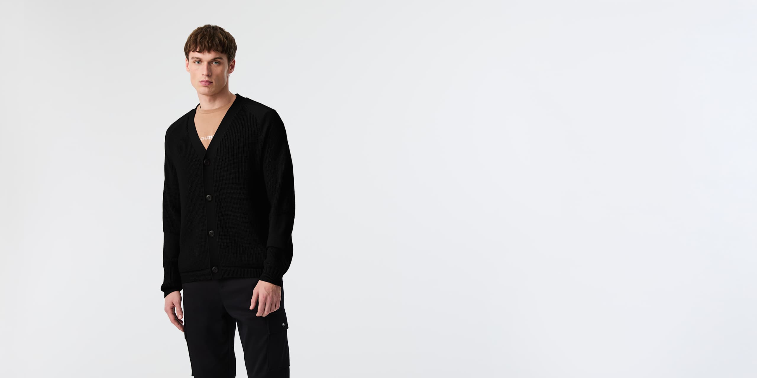 AlphaTauri | FARPO V1.Y9.02 | Cárdigan sin costuras de punto 3D in Black for Hombre