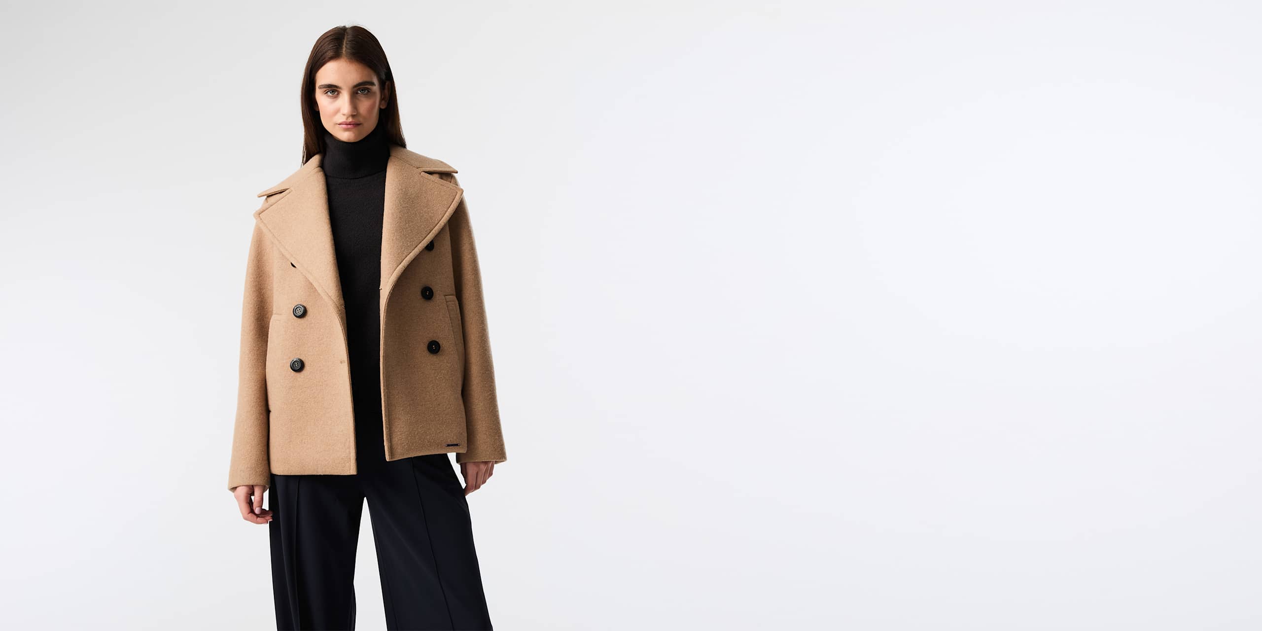 AlphaTauri | OZURE V1.Y9.02 | Bonded Wool Caban Jacket in Camel for Women AlphaTauri | OZURE V1.Y9.02 | Bonded Wool Caban Jacket in Camel for Women
