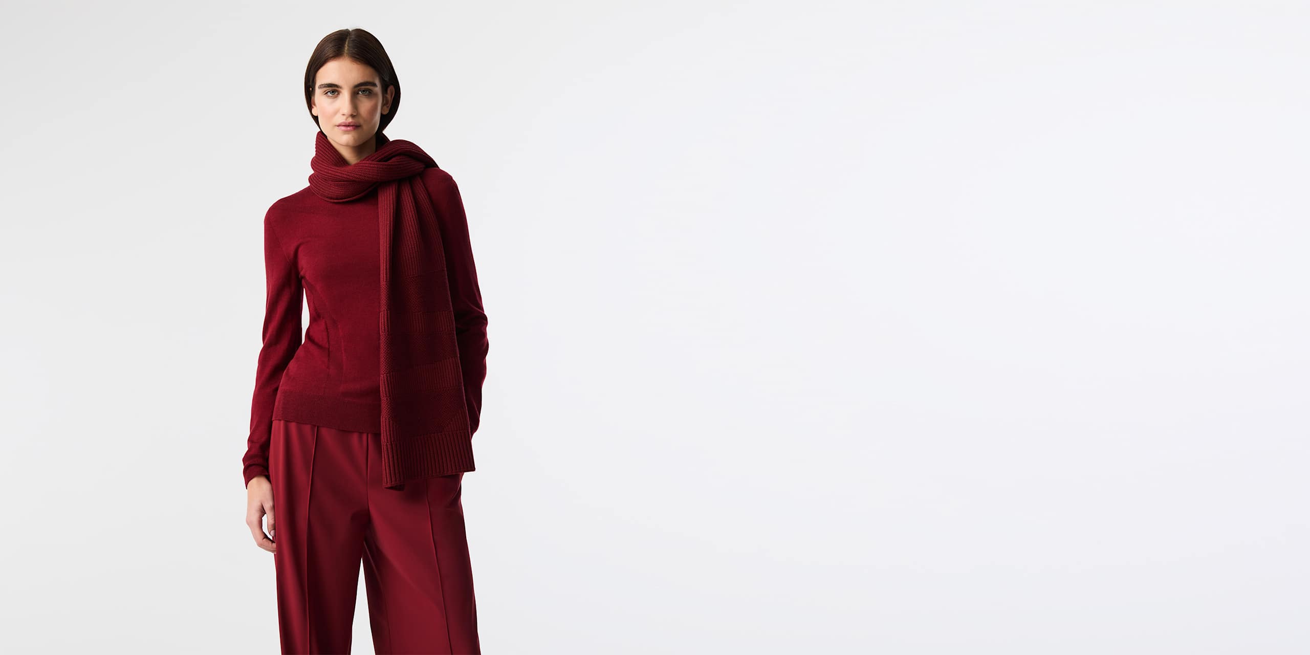 AlphaTauri | AMBAR V1.Y9.02 | 3D Knit Scarf in Dark Berry for Unisex AlphaTauri | AMBAR V1.Y9.02 | 3D Knit Scarf in Dark Berry for Unisex