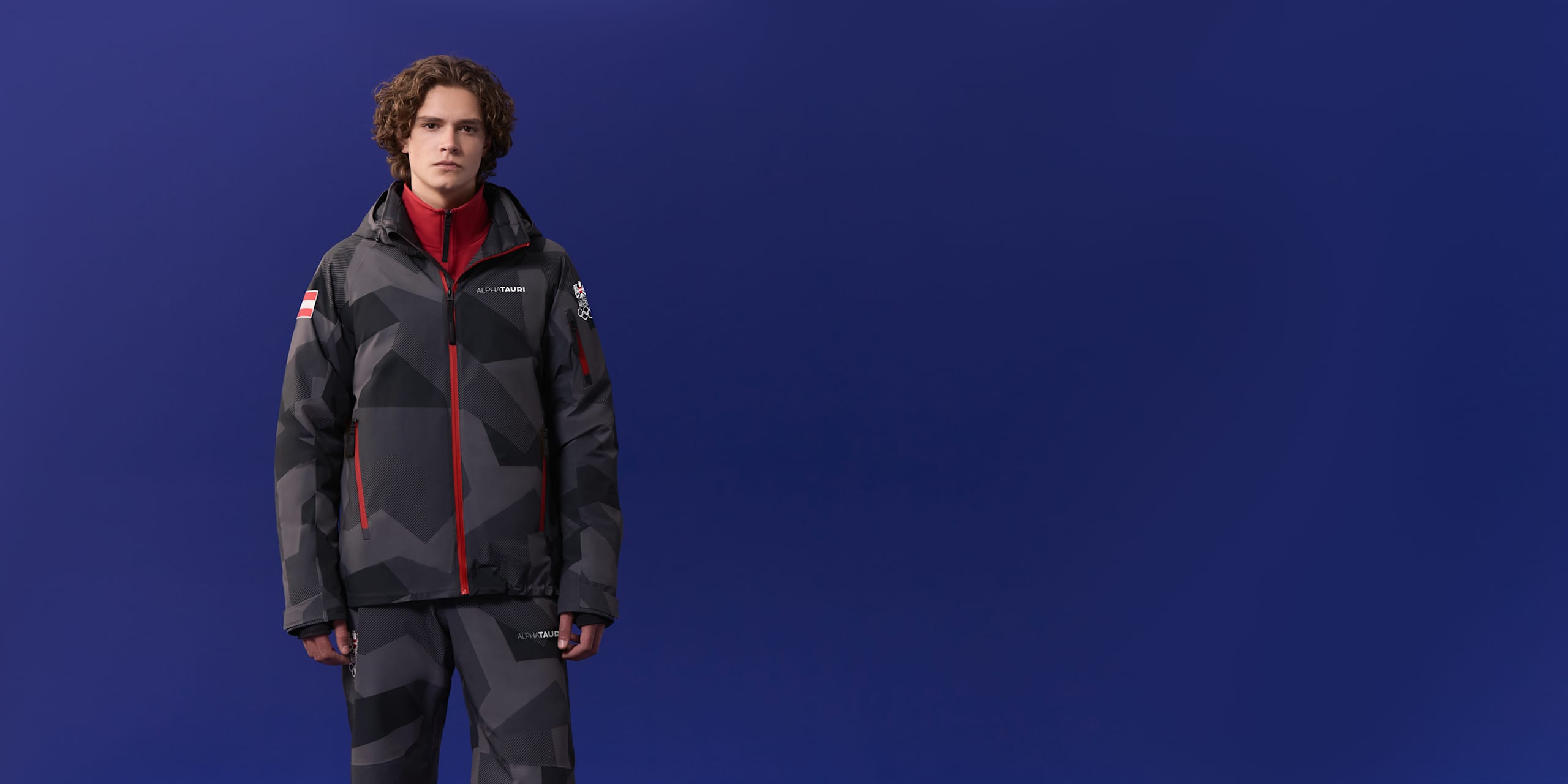AlphaTauri | Veste de ski pour homme | Collection Olympic Team Austria in Black for Homme
