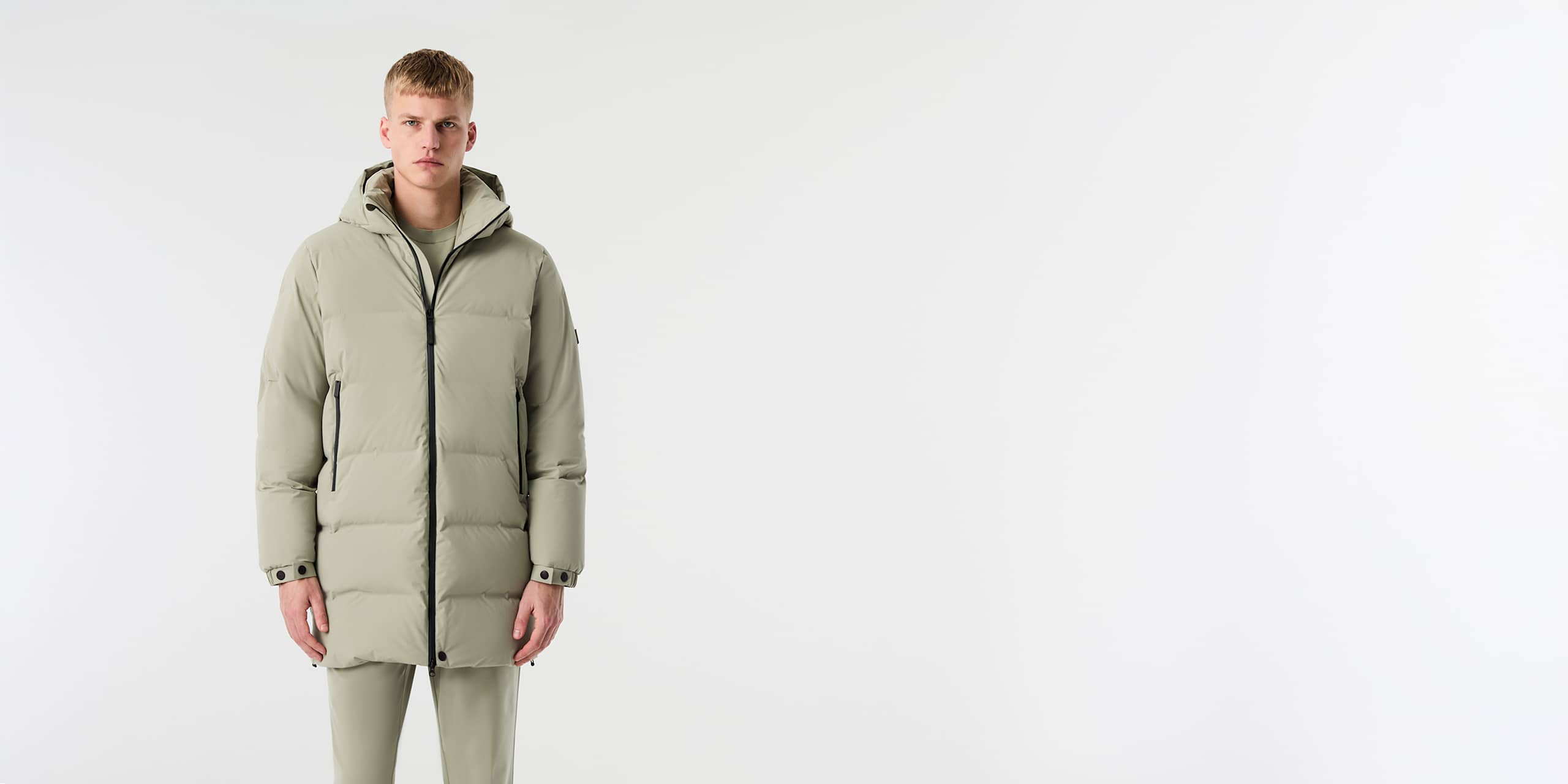 AlphaTauri | ONCY V1.Y10.02 | Padded Down Puffer Coat in Dark Sage for Homme