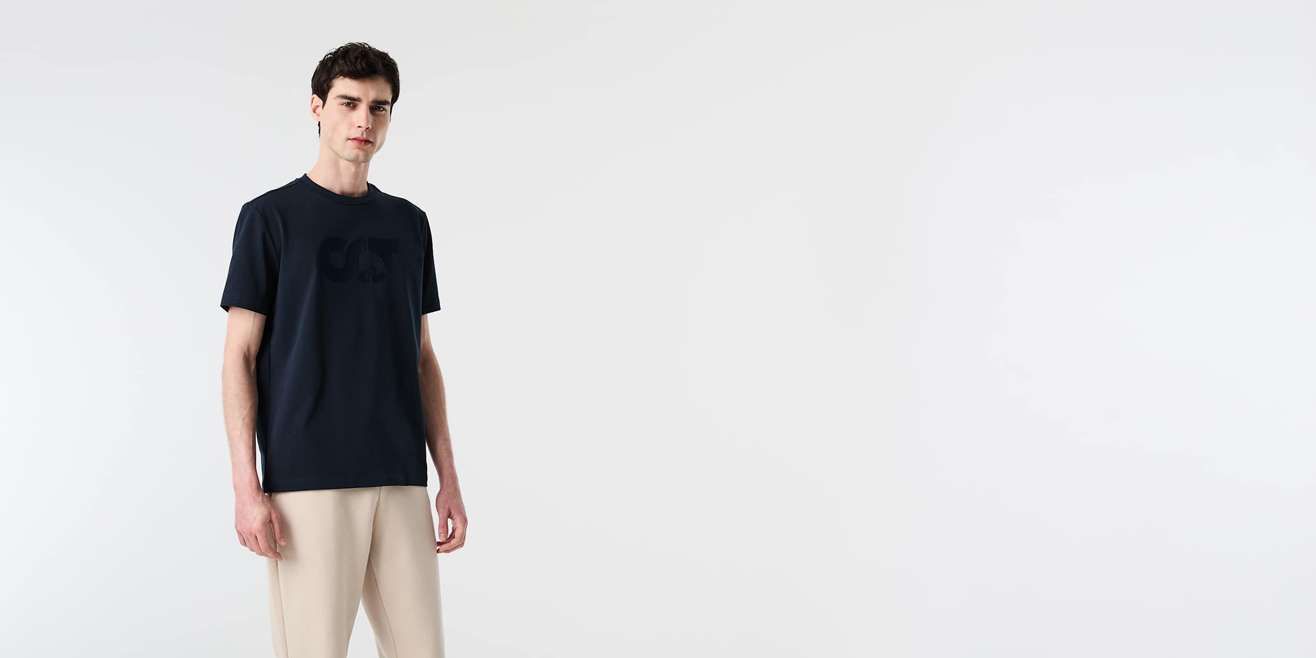 AlphaTauri | JILLE V1.Y10.02 | Organic Cotton T-Shirt with embroidered Logo in Dark Navy für Herren