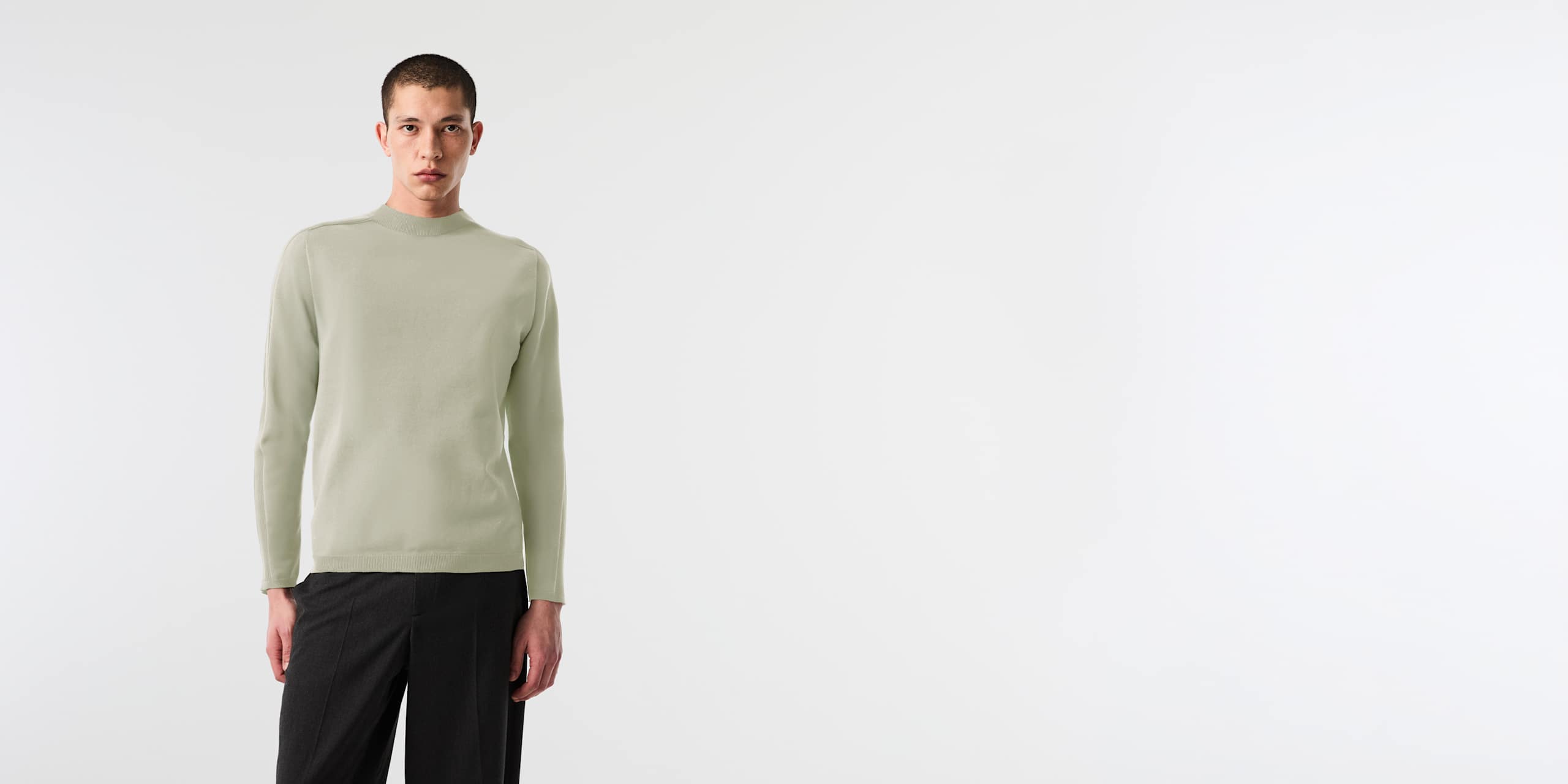 AlphaTauri | FRASBOURG V1.Y10.02 | 3D-Strickpullover mit Stehkragen in Dark Sage für Herren