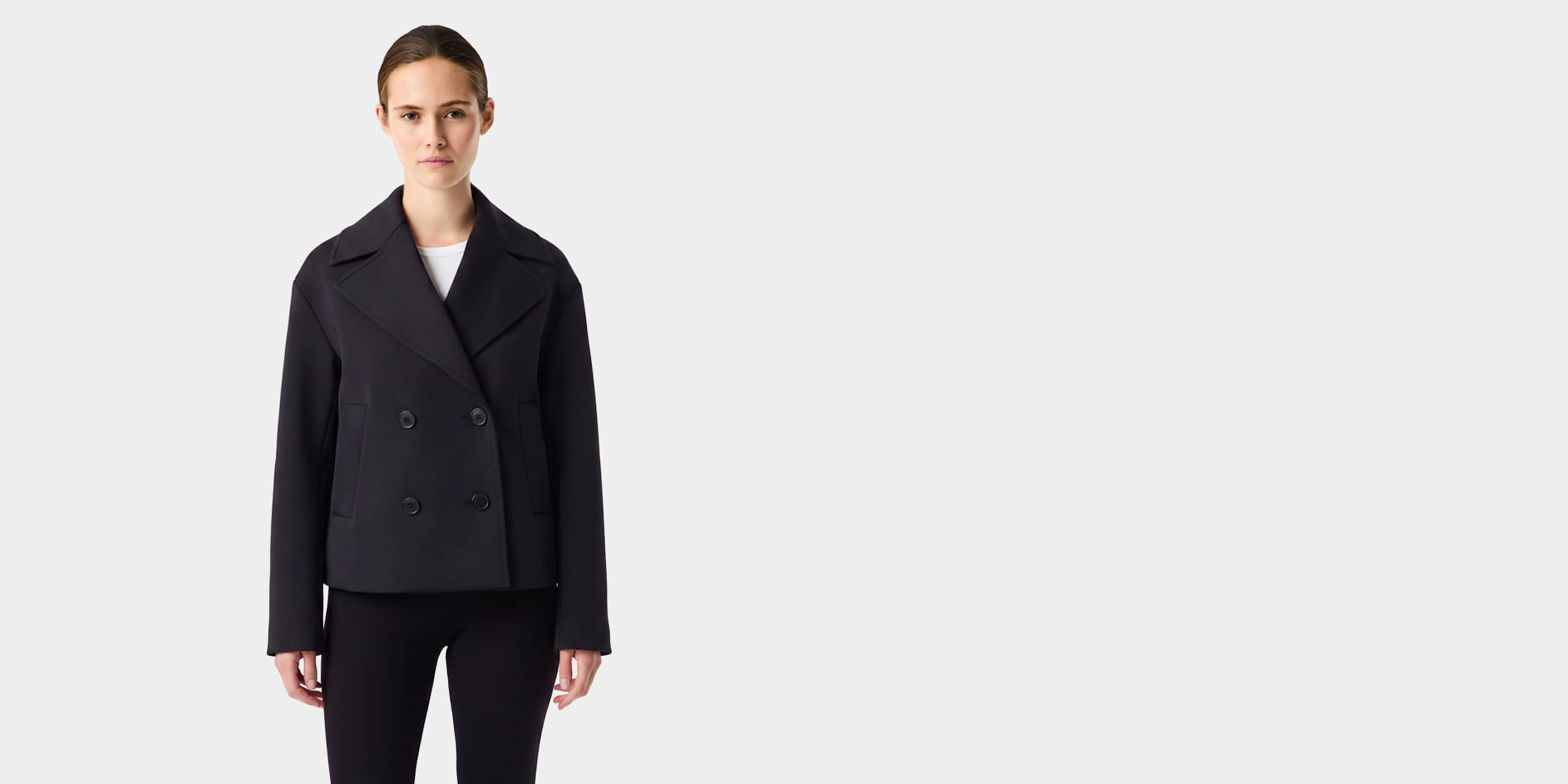 AlphaTauri | ORIEST V1.Y10.02 | Double-buttoned Caban Jacket in Black for Donna