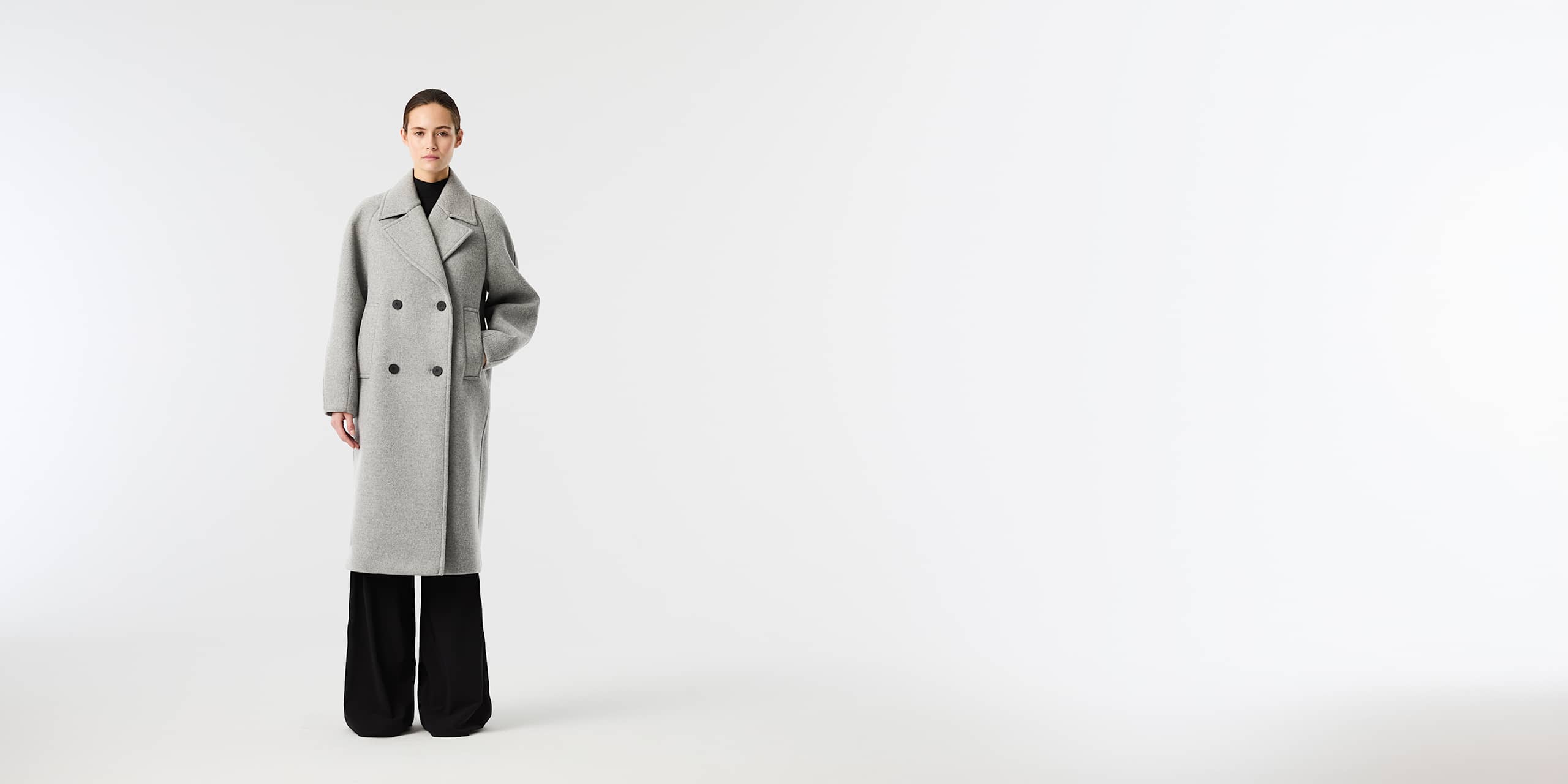 AlphaTauri | ORAPANI V1.Y10.02 | Abrigo de lana con doble botonadura in Dark Grey Melange for Mujer