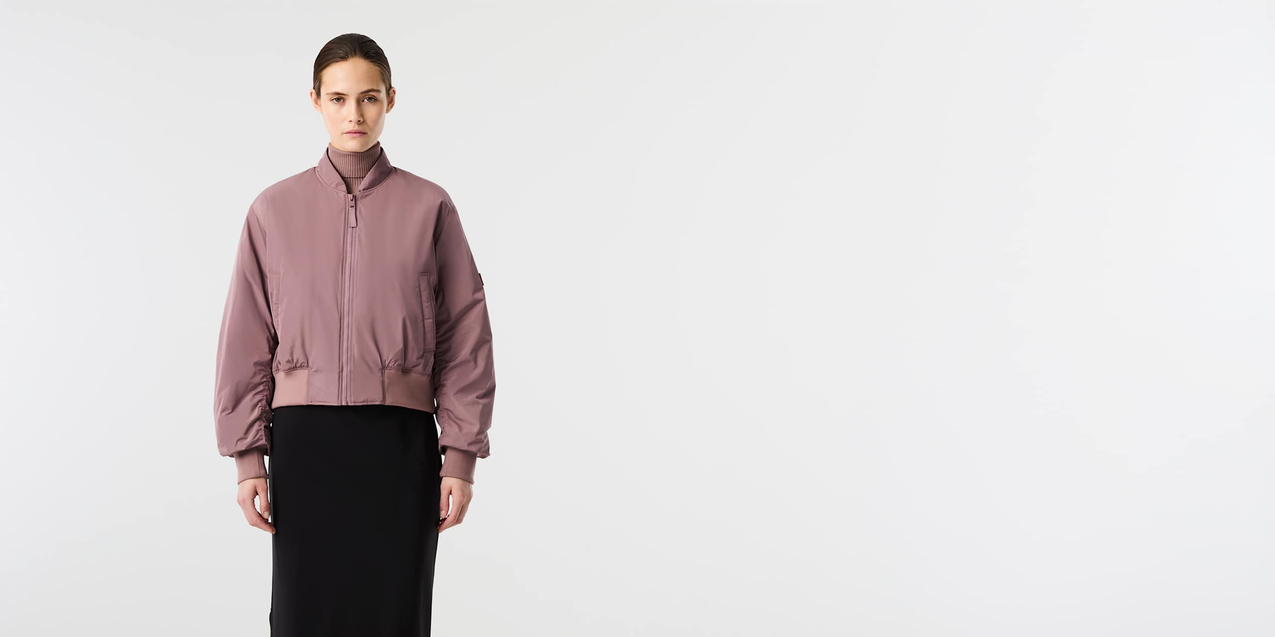 AlphaTauri | OALERMO V1.Y10.02 | Water-repellent Lightly Padded Bomber Jacket in Dark Rosewood for Women