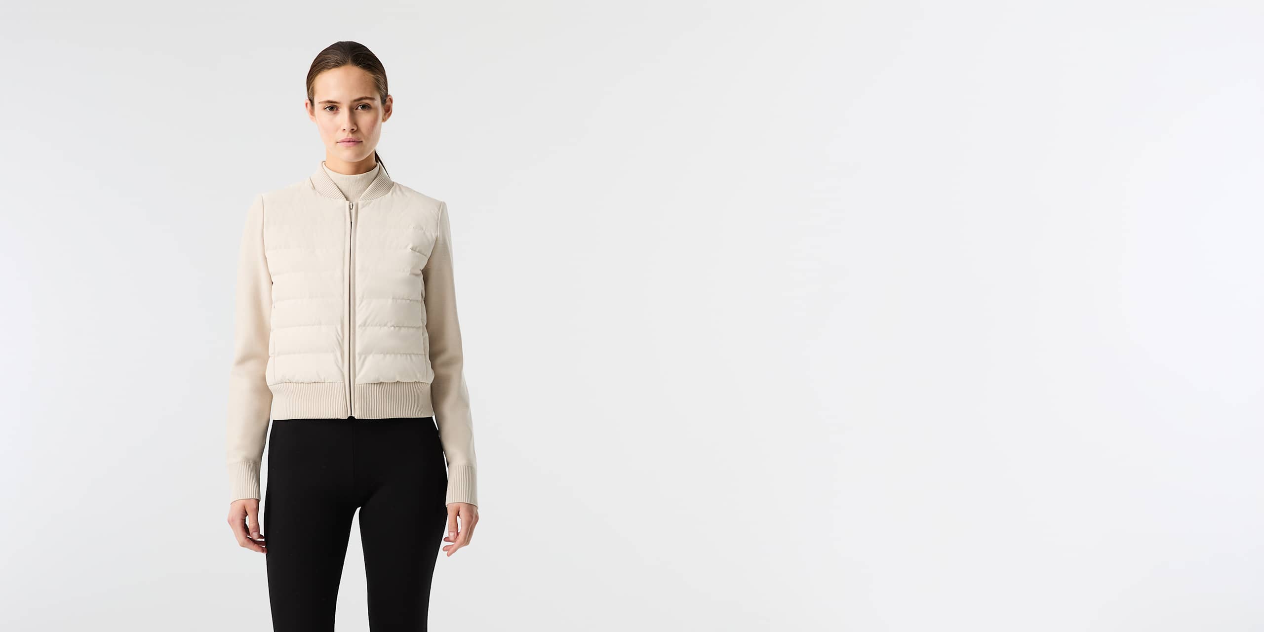 AlphaTauri | ODENA V1.Y10.02 | Lightly Padded Down Hybrid Jacket in Stone for Donna