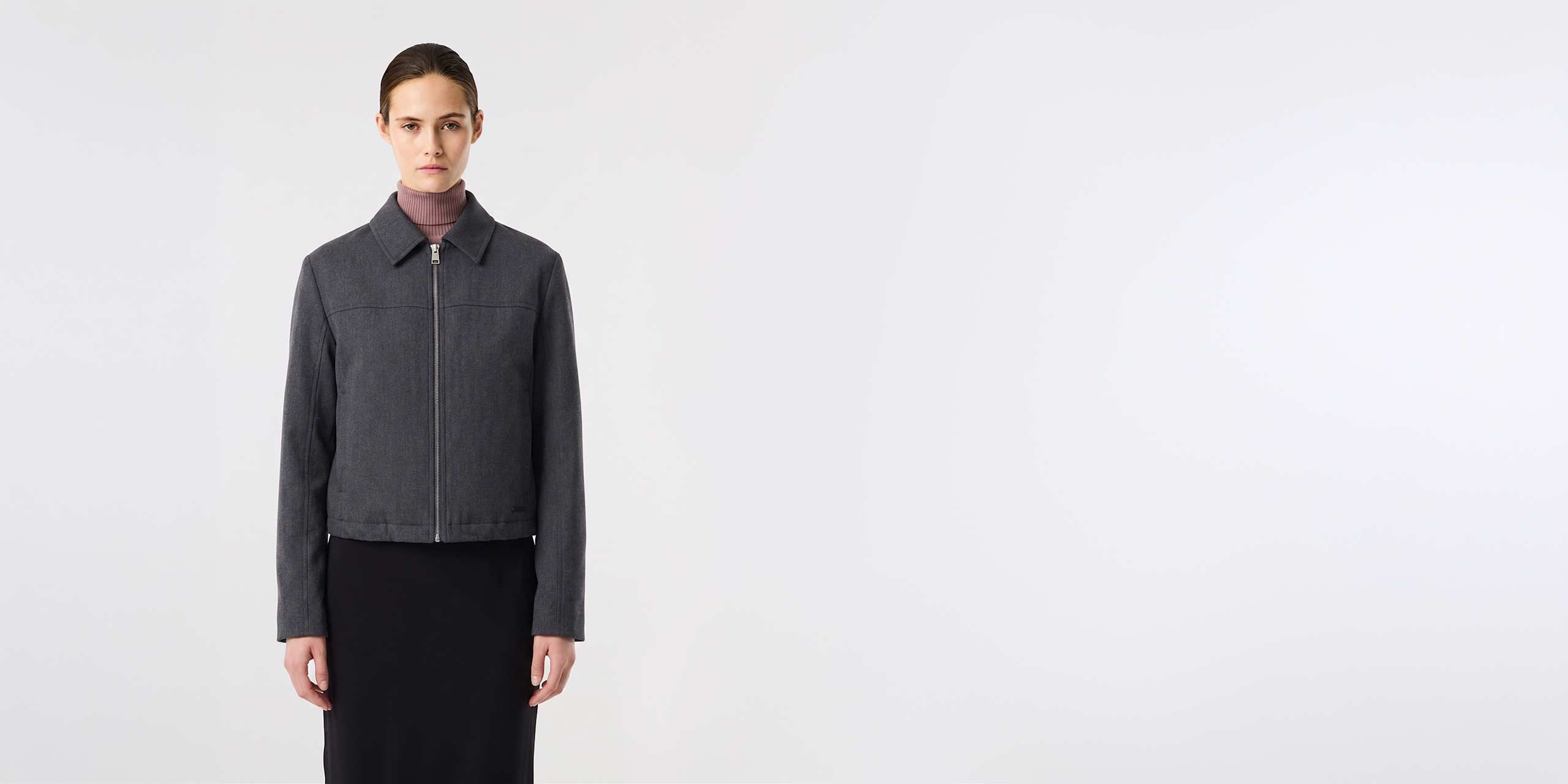 AlphaTauri | WALERNO V1.Y10.02 | Wool Tech Jacket in Dark Grey Melange for Women