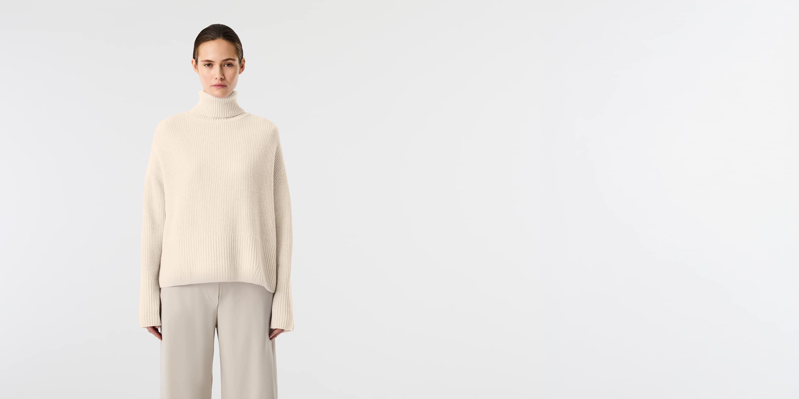 AlphaTauri | FERONA V1.Y10.02 | 3D Knit Turtleneck Sweater in Warm Stone for Women