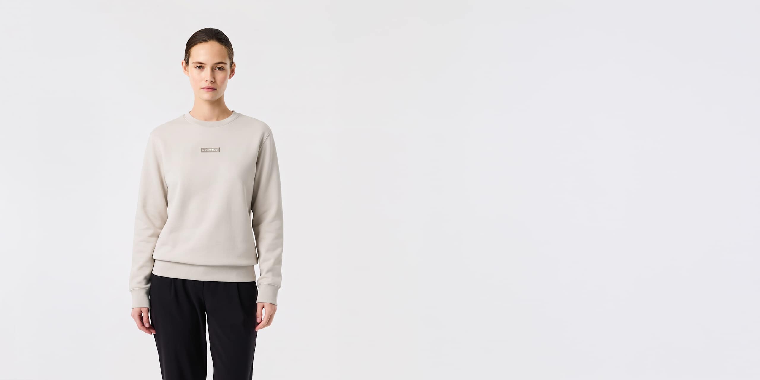 AlphaTauri | SAURIS V1.Y10.02 | Pull unisexe en jersey interlock in Stone for Unisexe