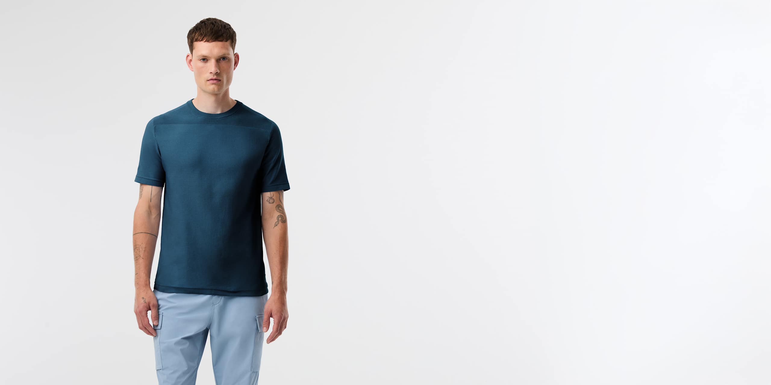 AlphaTauri | FOSOS V5.Y10.01 | 3D Performance Knit T-Shirt in Teal for Men