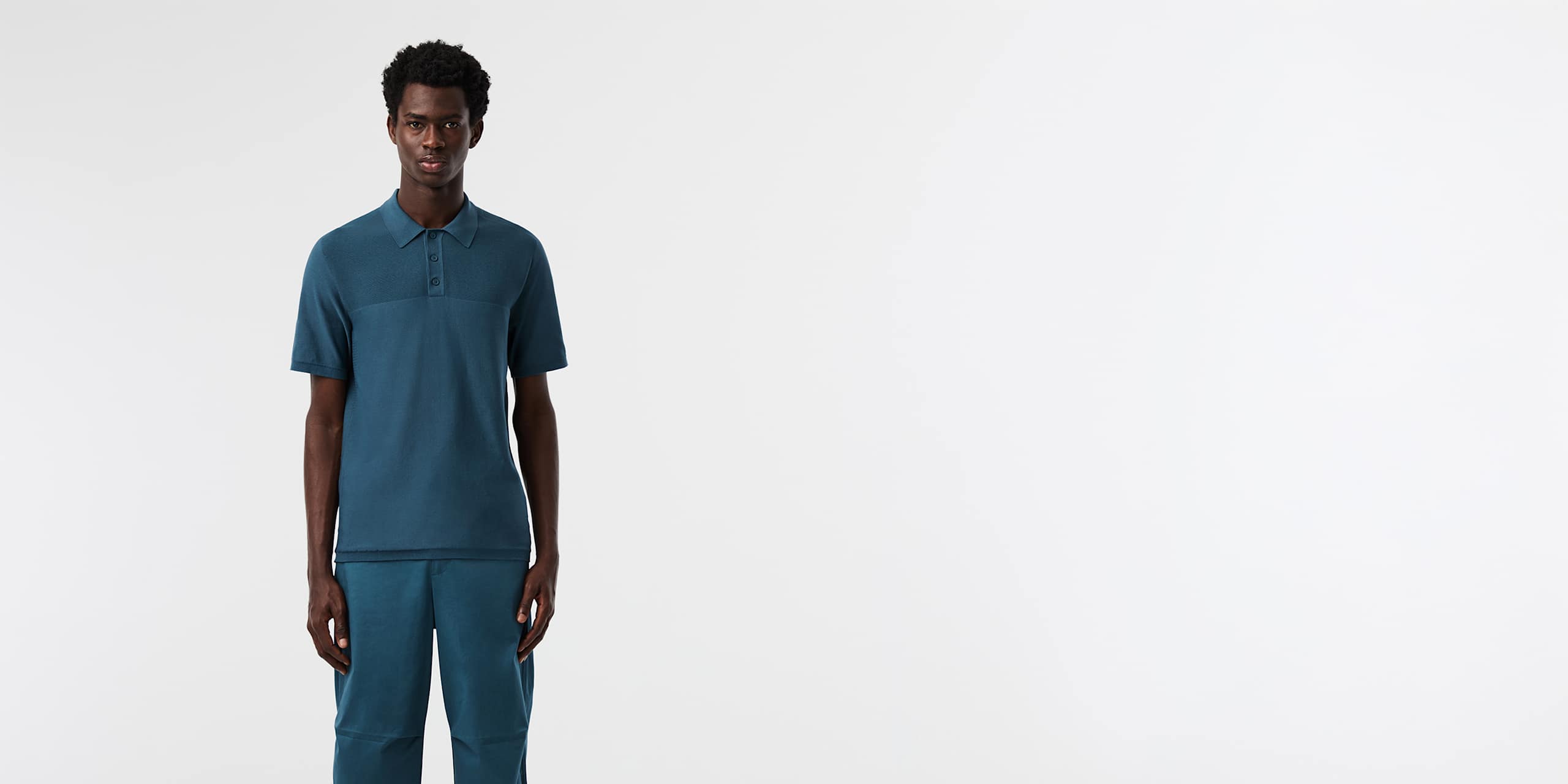 AlphaTauri | FENZI V2.Y10.01 | Polo de punto técnico en 3D in Teal for Hombre