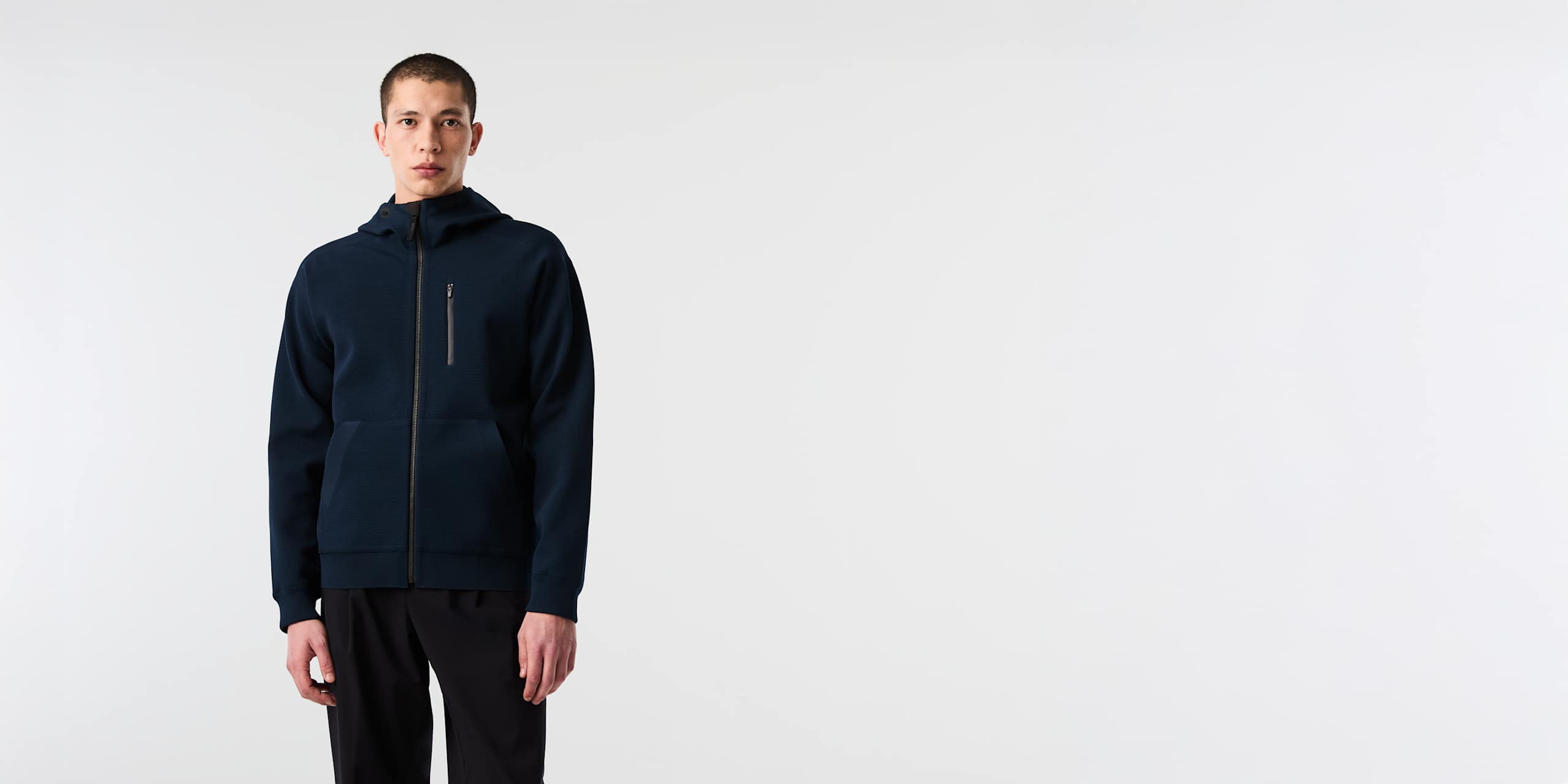 AlphaTauri | FONN V1.Y10.01 | Hooded Knit Jacket in Dark Navy for Uomo