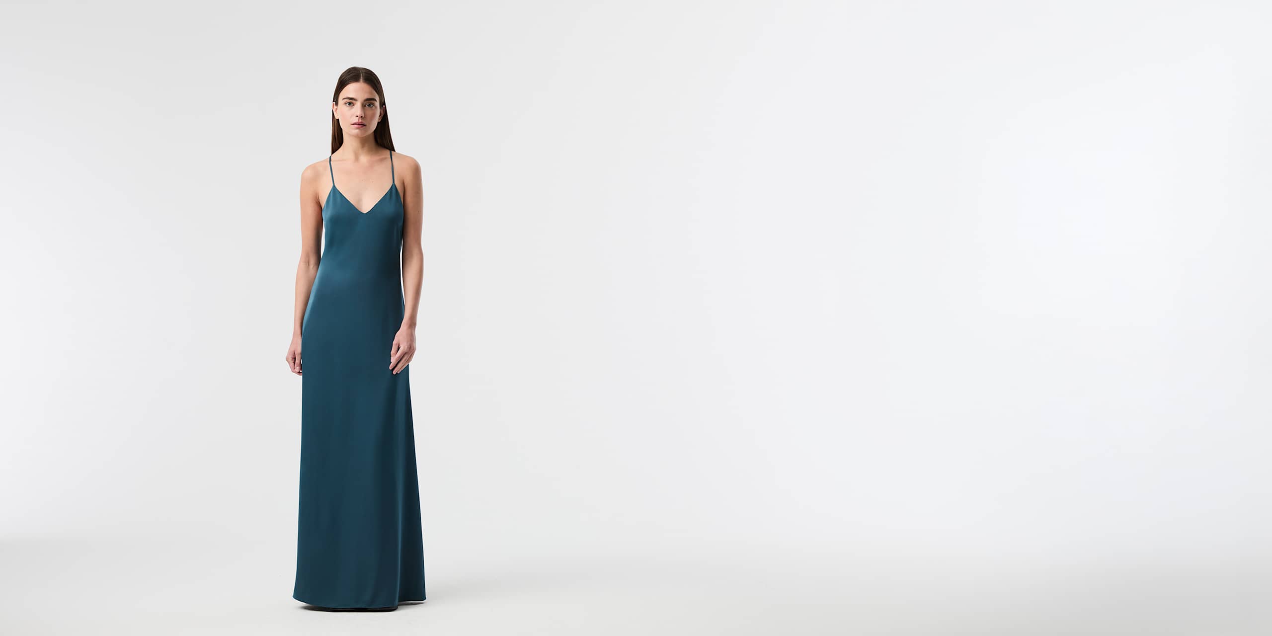 AlphaTauri | WAVI V1.Y10.01 | Elegant Maxi Dress with Open Back Detail in Teal for Women