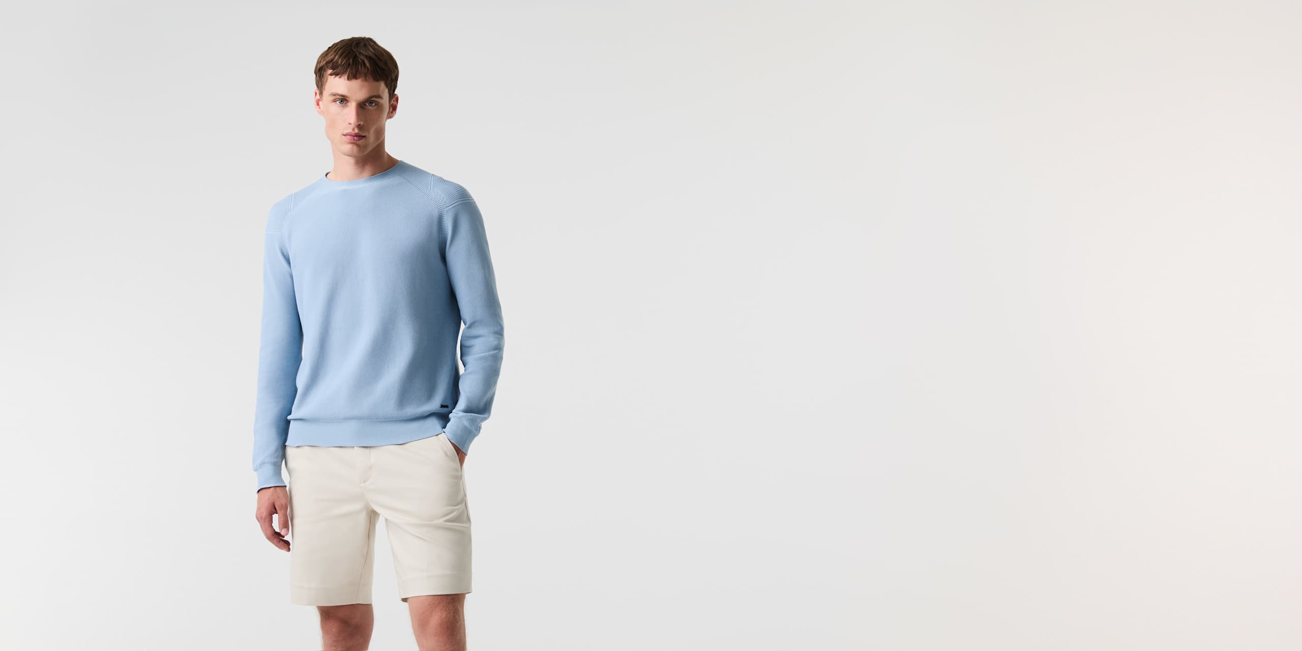 AlphaTauri | FOSOP V4.Y8.02 | Sweat-shirt ras du cou en maille de performance 3D sans coutures in Fog Blue for Homme