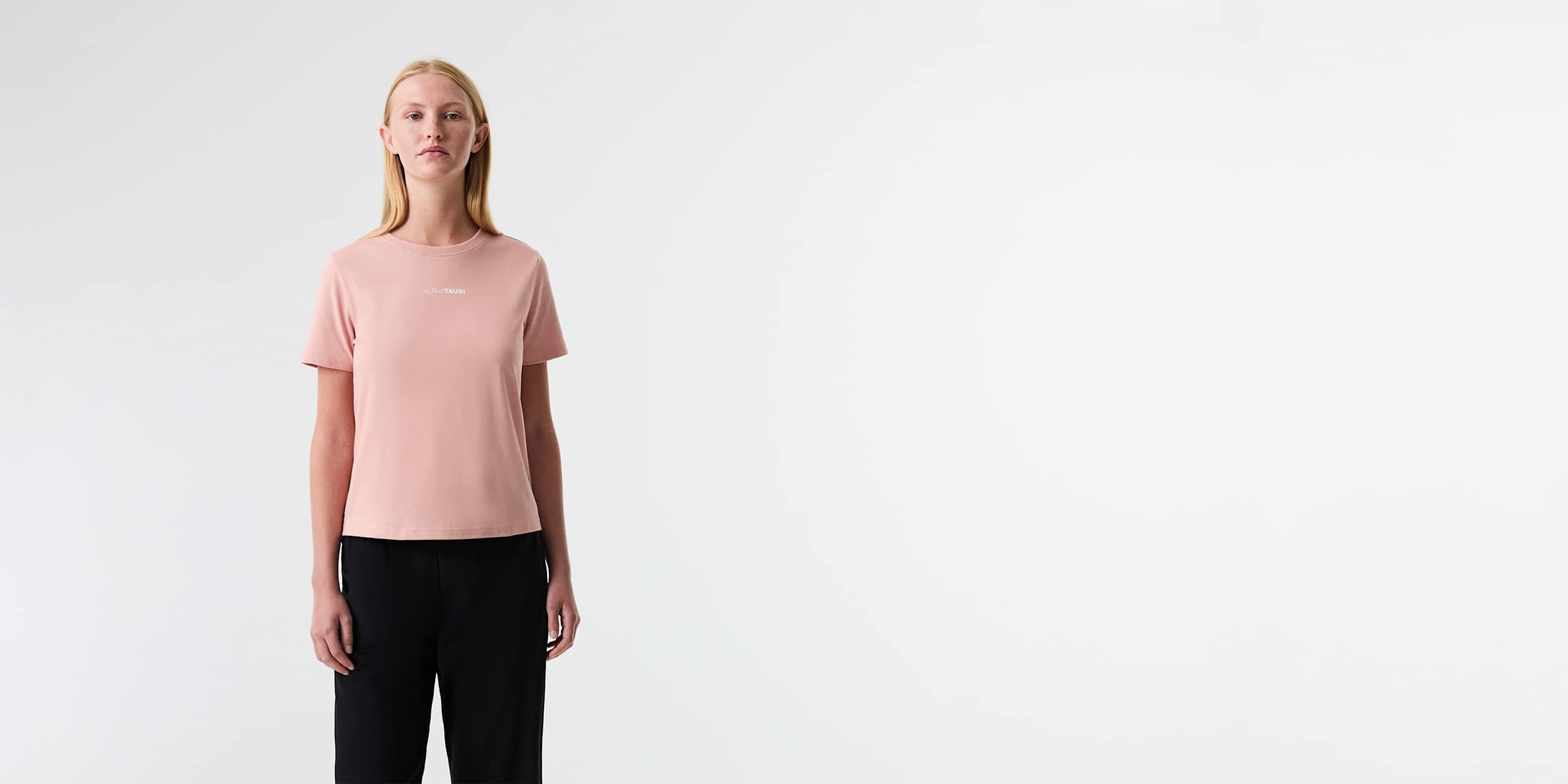 AlphaTauri | JERU V4.Y8.02 | Signature Logo Cotton T-Shirt in Misty Pink for Women