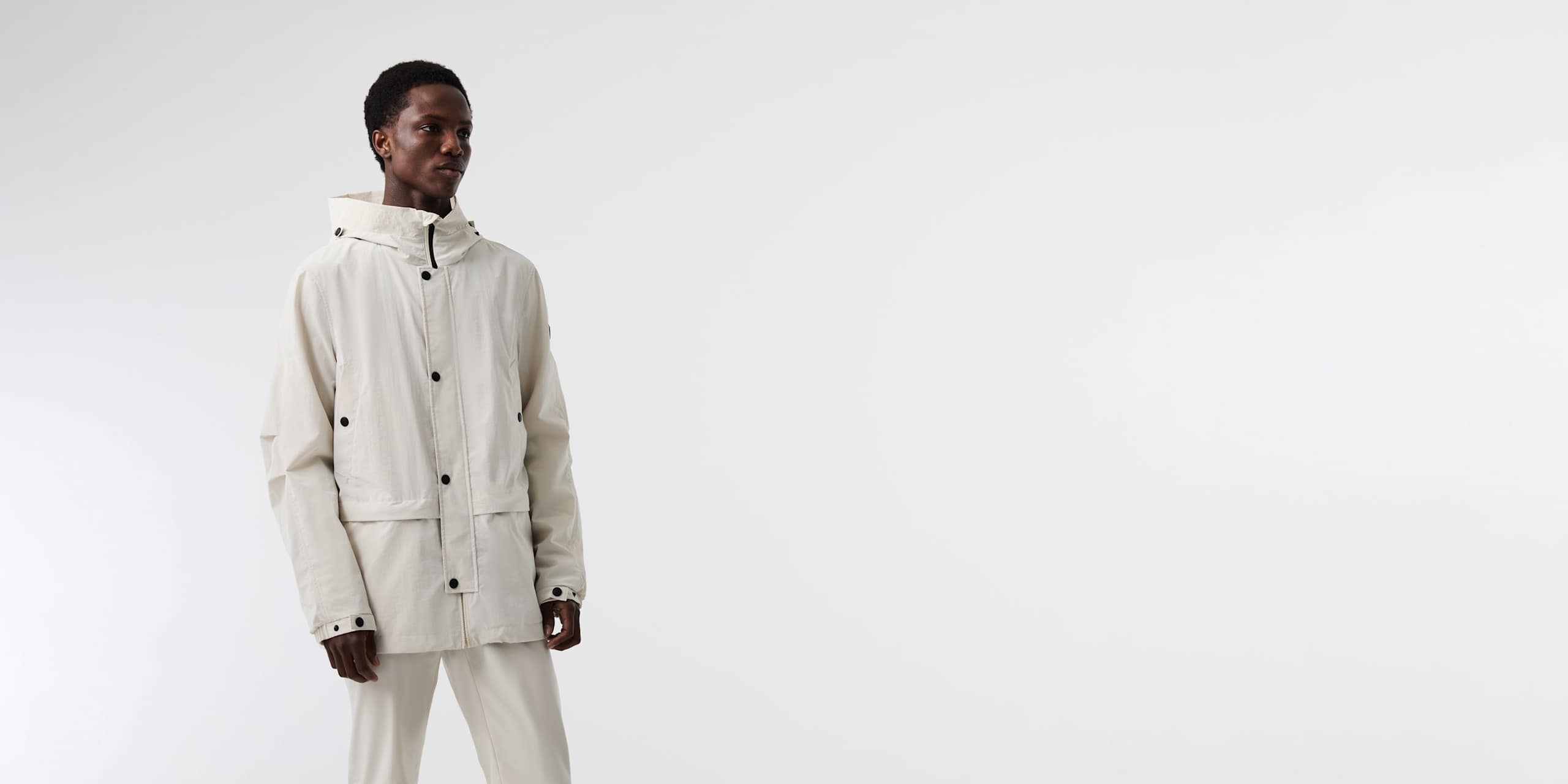 AlphaTauri | OJOSS V1.Y9.01 | Leichter Parka in Cremeweiß für Herren AlphaTauri | OJOSS V1.Y9.01 | Leichter Parka in Cremeweiß für Herren