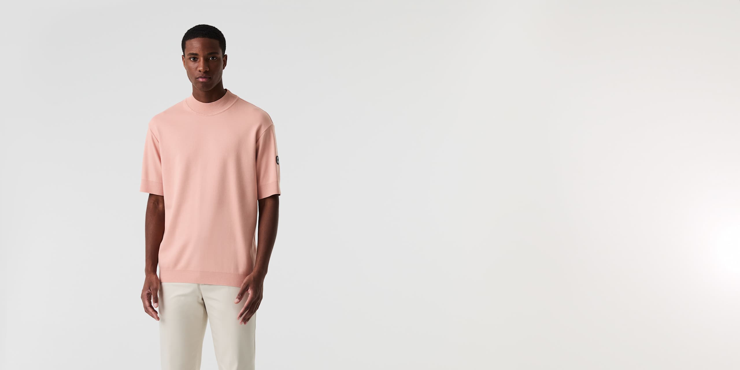 AlphaTauri | SAAMO V1.Y9.01 | Interlock-Cotton T-Shirt in Misty Pink for Men AlphaTauri | SAAMO V1.Y9.01 | Interlock-Cotton T-Shirt in Misty Pink for Men